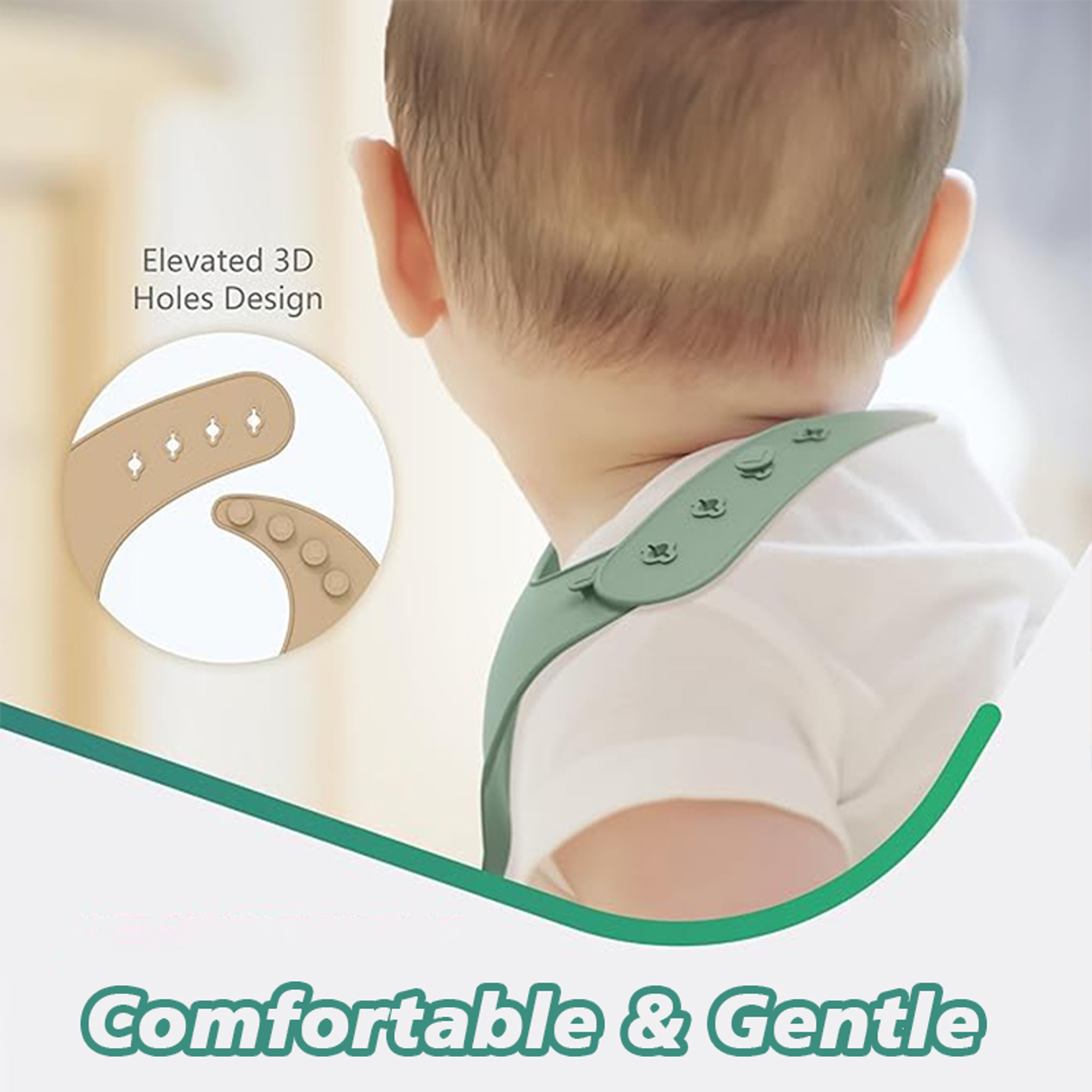 Adjustable Baby Silicone Tray Bib Waterproof Soft Feeding Bib For Newborns 2