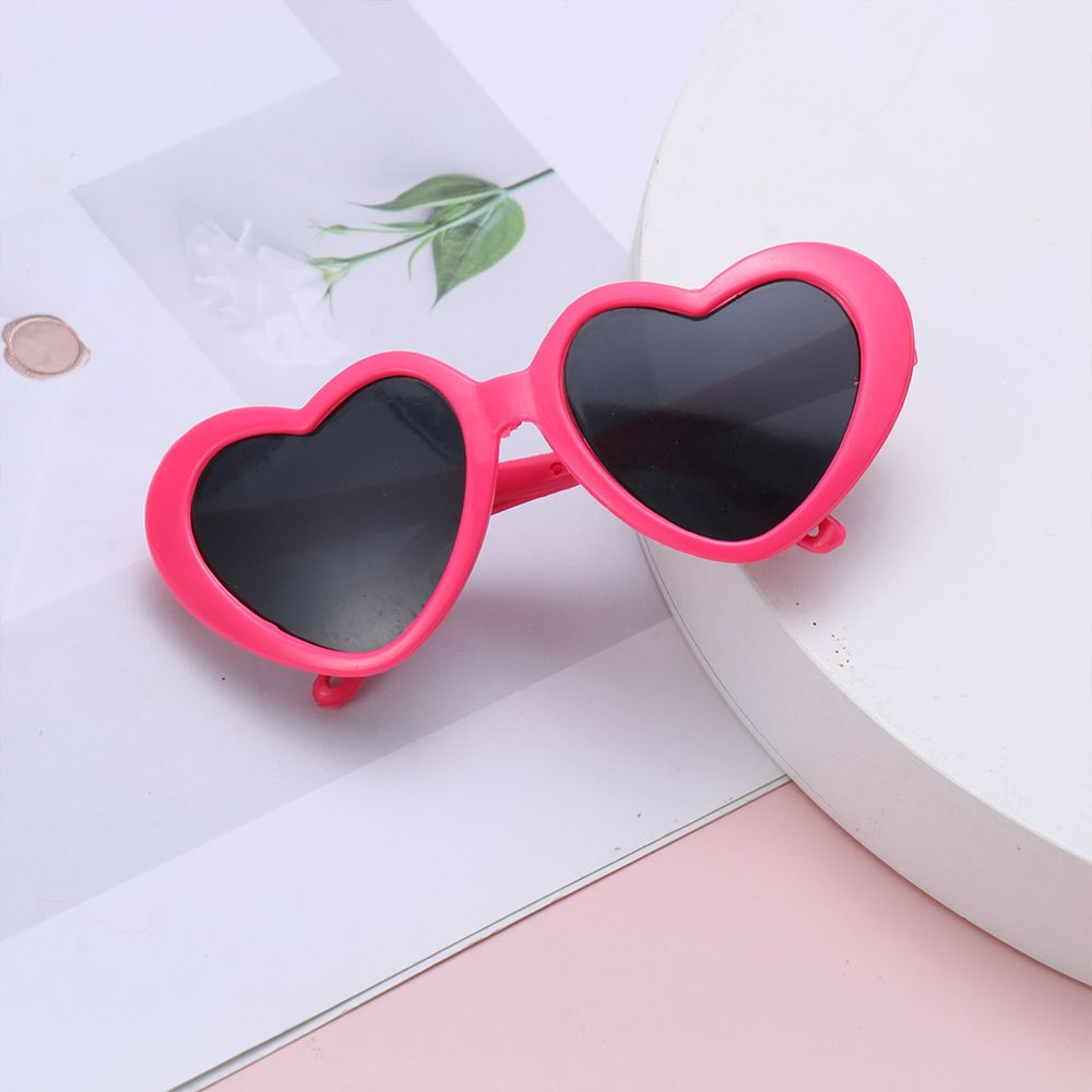 Candy Color Frame Doll Glasses, Cute Heart Sunglasses, Dress Up Eyewear for Dolls – view 5