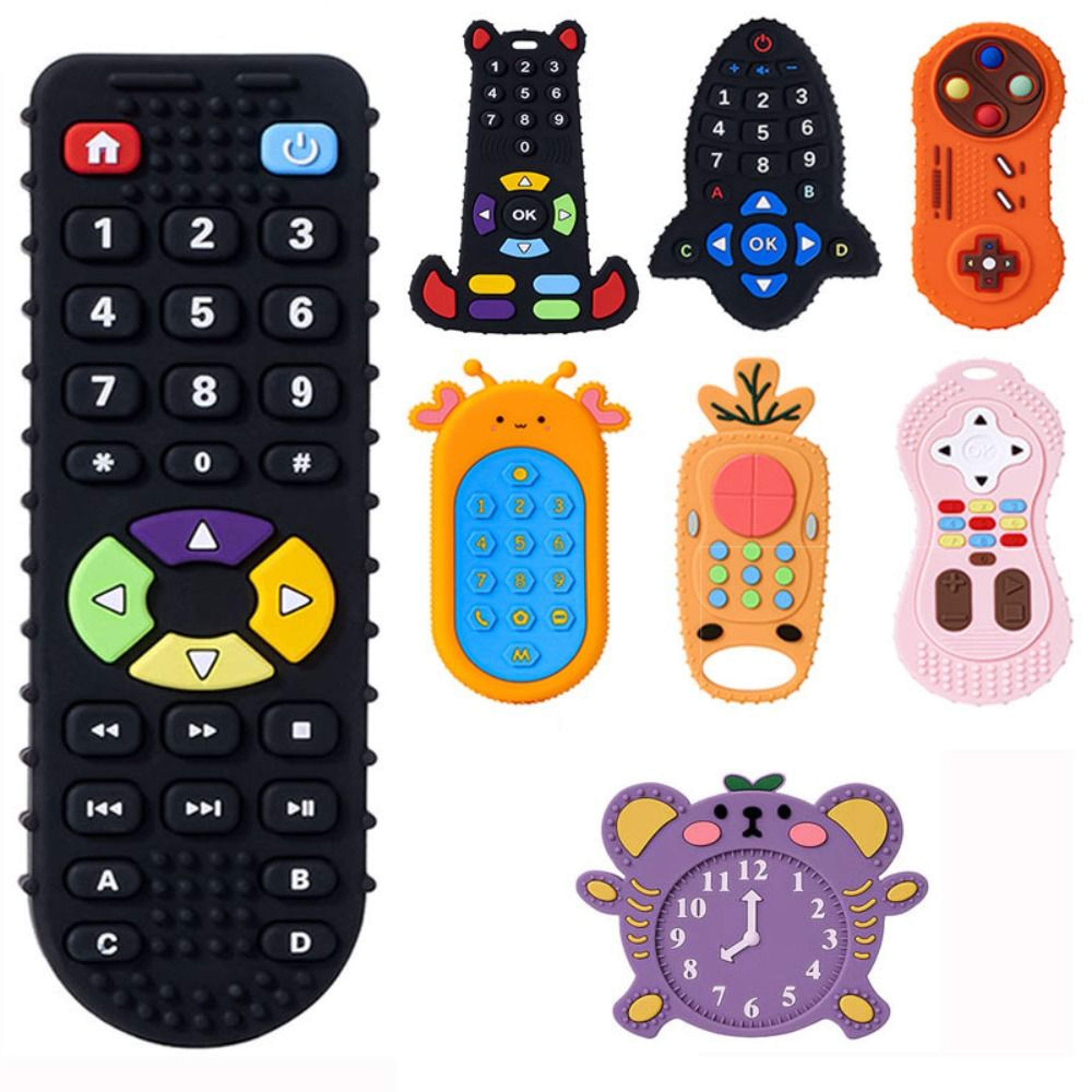 Sensory Educational Baby Silicone Teether Remote Control Shape Kids Gum Relief 0