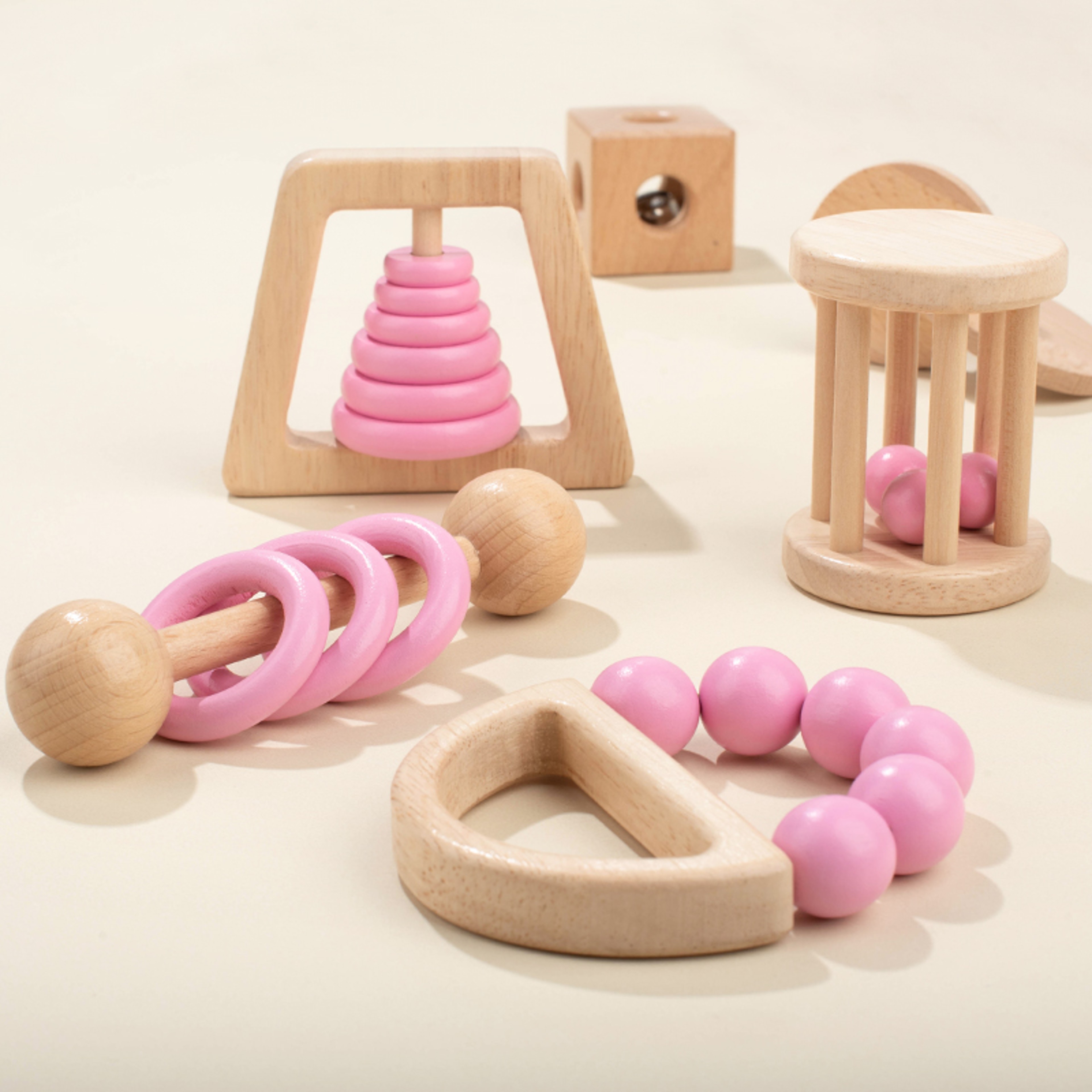 Wooden Montessori Toys, Baby Rattle Set, Safe Food Grade Rattle, Toddler Gift – view 4