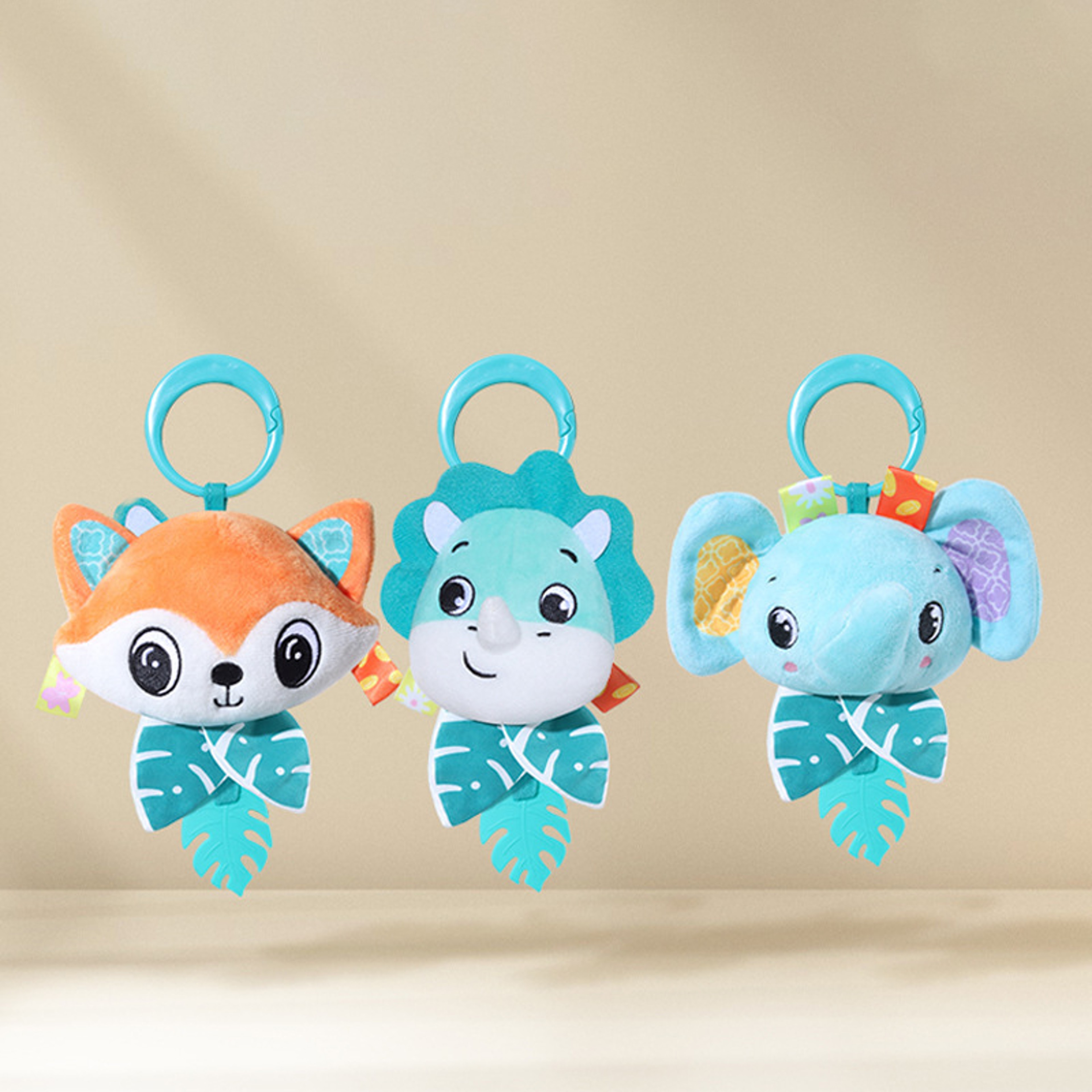 Soft Plush Baby Toy Cartoon Animal Hanging Rattle Crib And Car Seat Travel Toy With Wind Chimes Gif 0