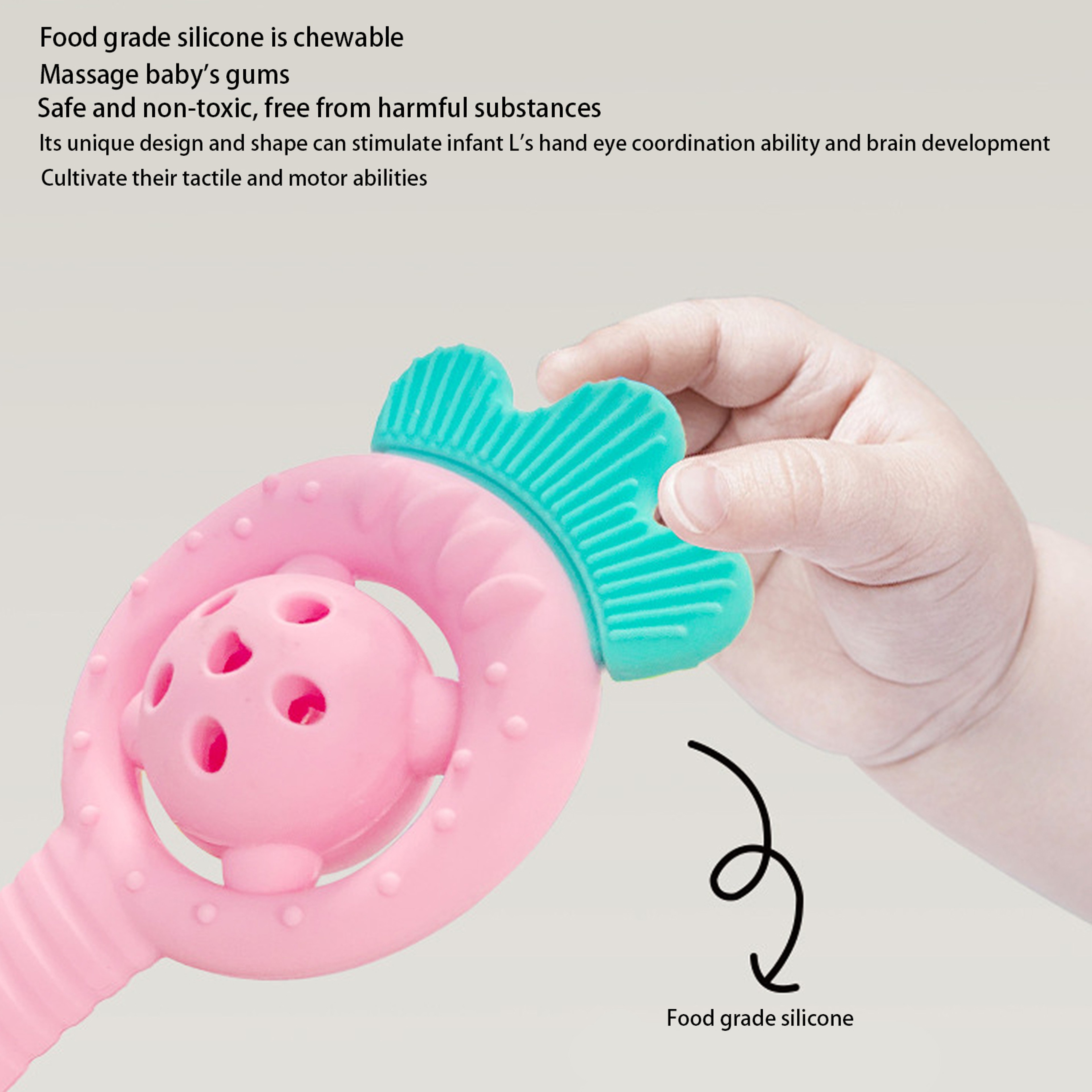 Water Boiling Grinding Tooth Stick Silicone Strawberry Teddy Bear Toy – view 4