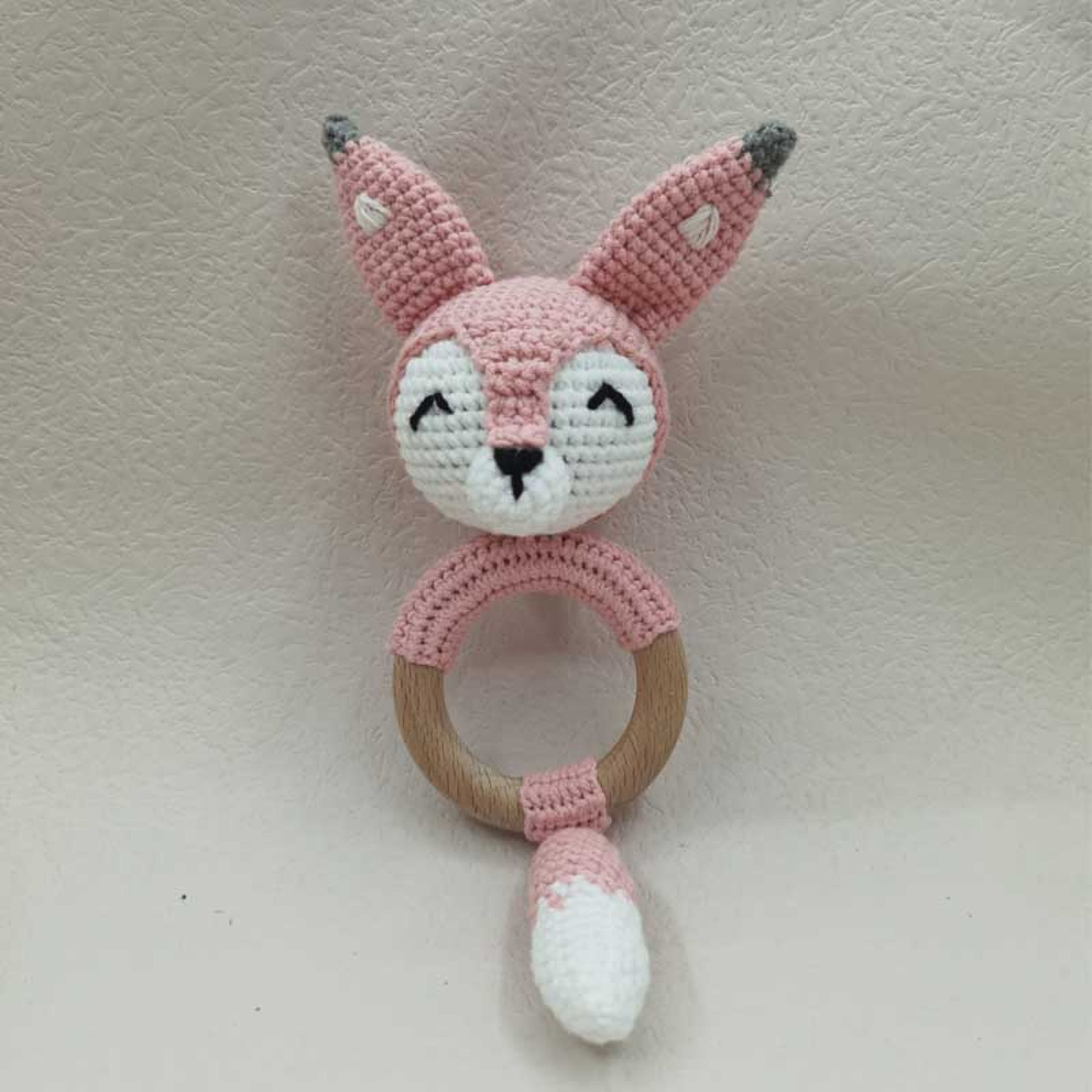 Baby Teether Music Rattles For Kids Animal Crochet Rattle Rabbit Bear Ring Wooden Babies Gym Montes 11
