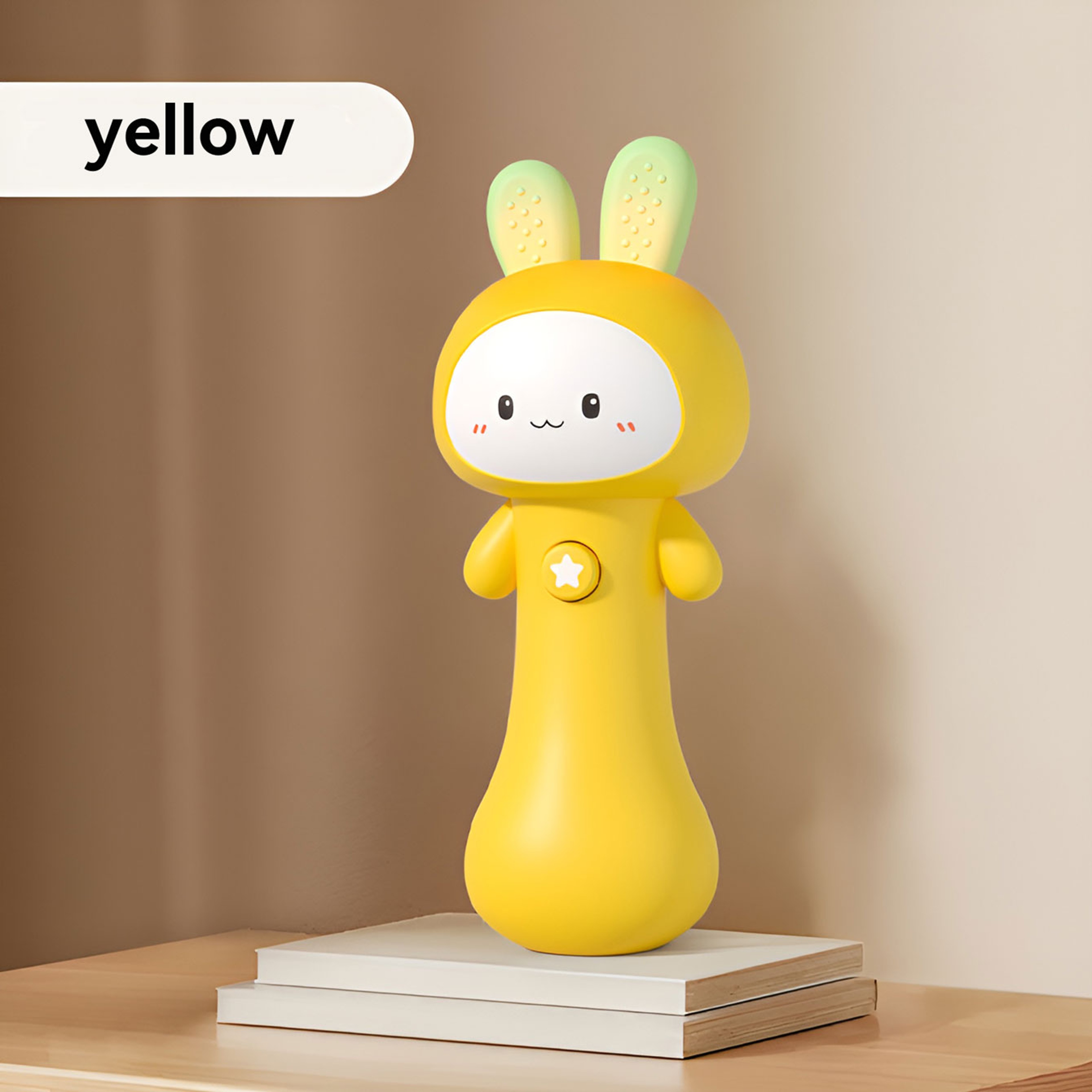 Multifunctional Rabbit Sand Hammer Toy Cartoon Music Bell Soothing Sound Light Toy 0