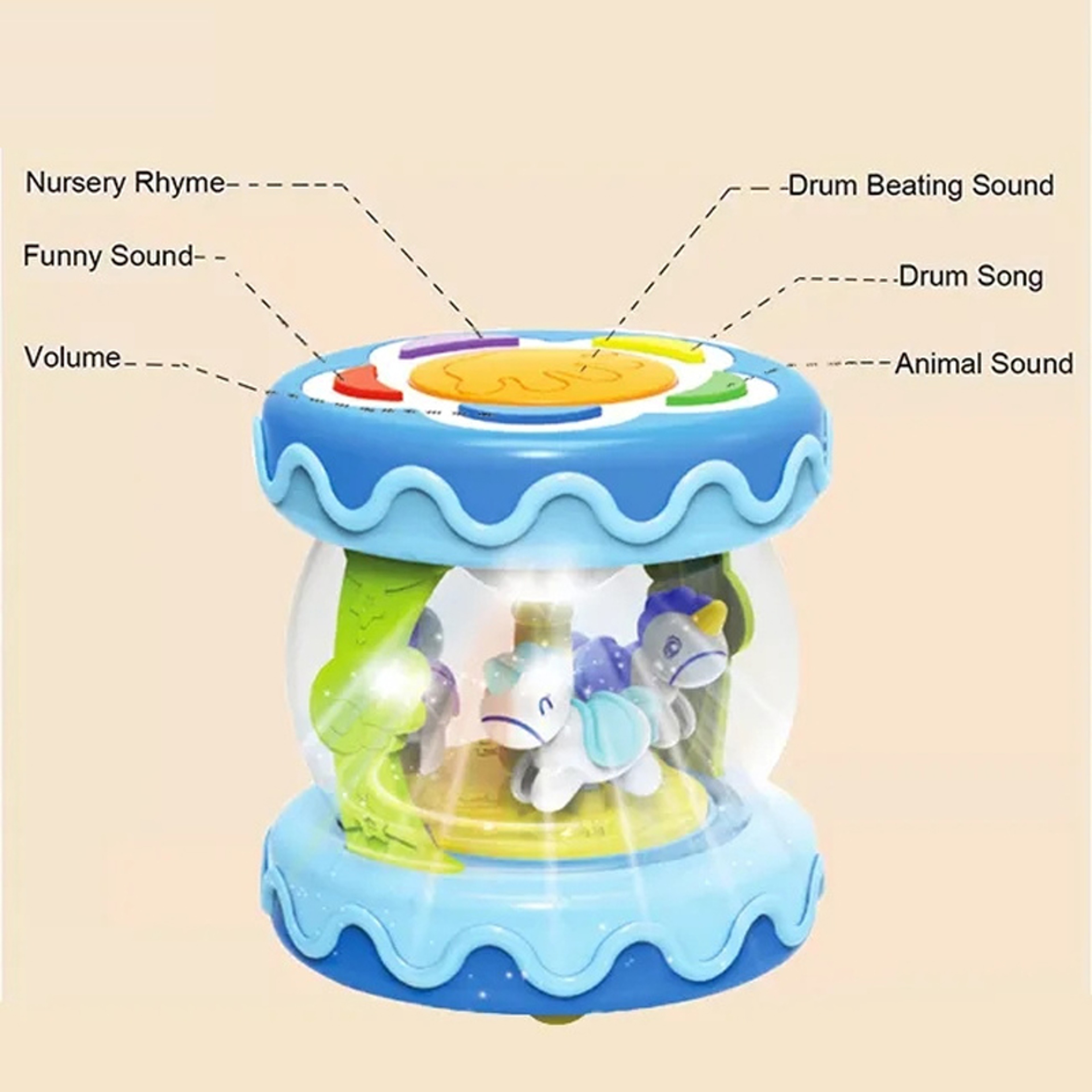 Early Educational Flash Drum Toy Musical Instrument For Toddlers Fun Drum Machine 3