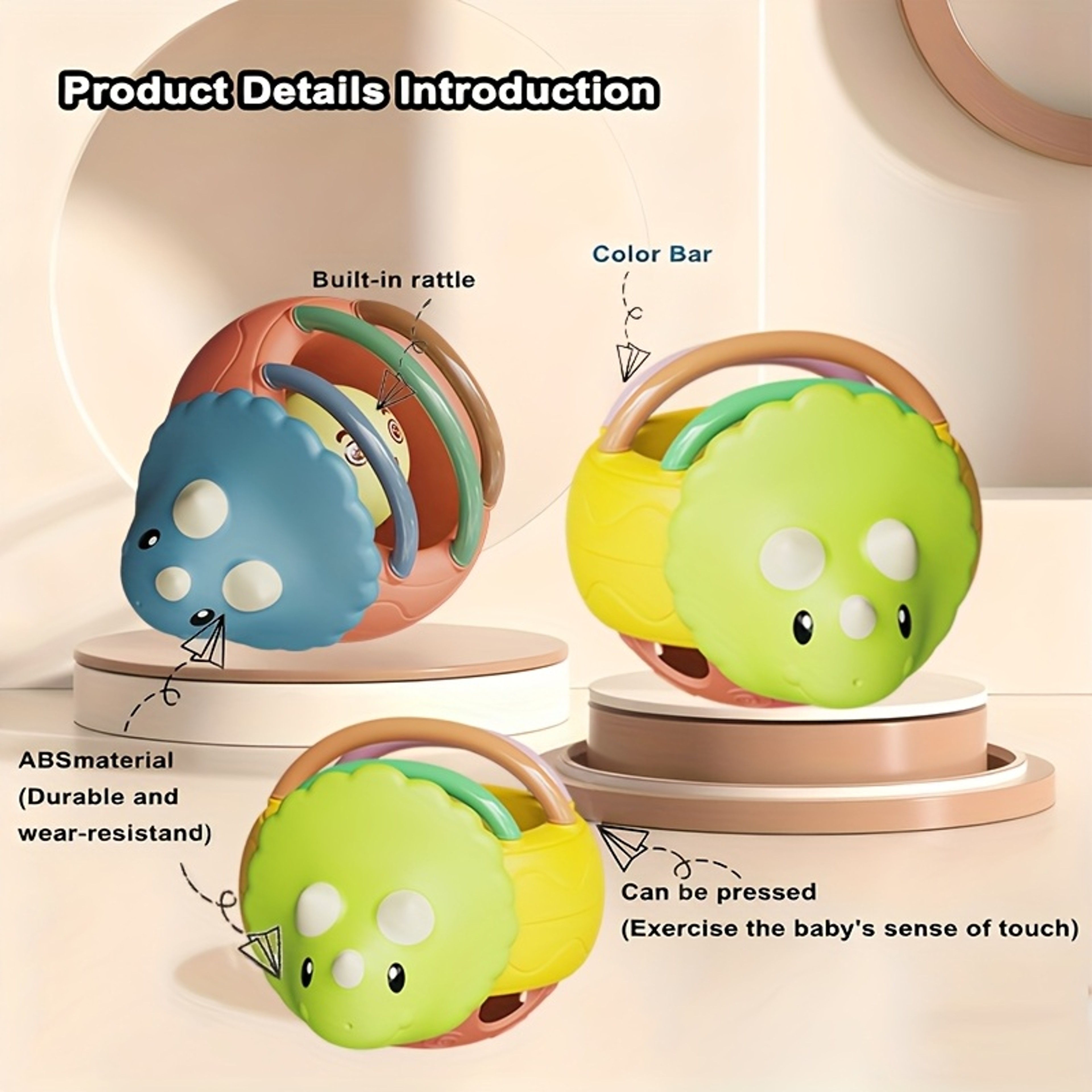 ABS Material Dinosaur Ringing Toy For Infants And Youngsters Vibrant Cartoon Design Ideal Christmas 7