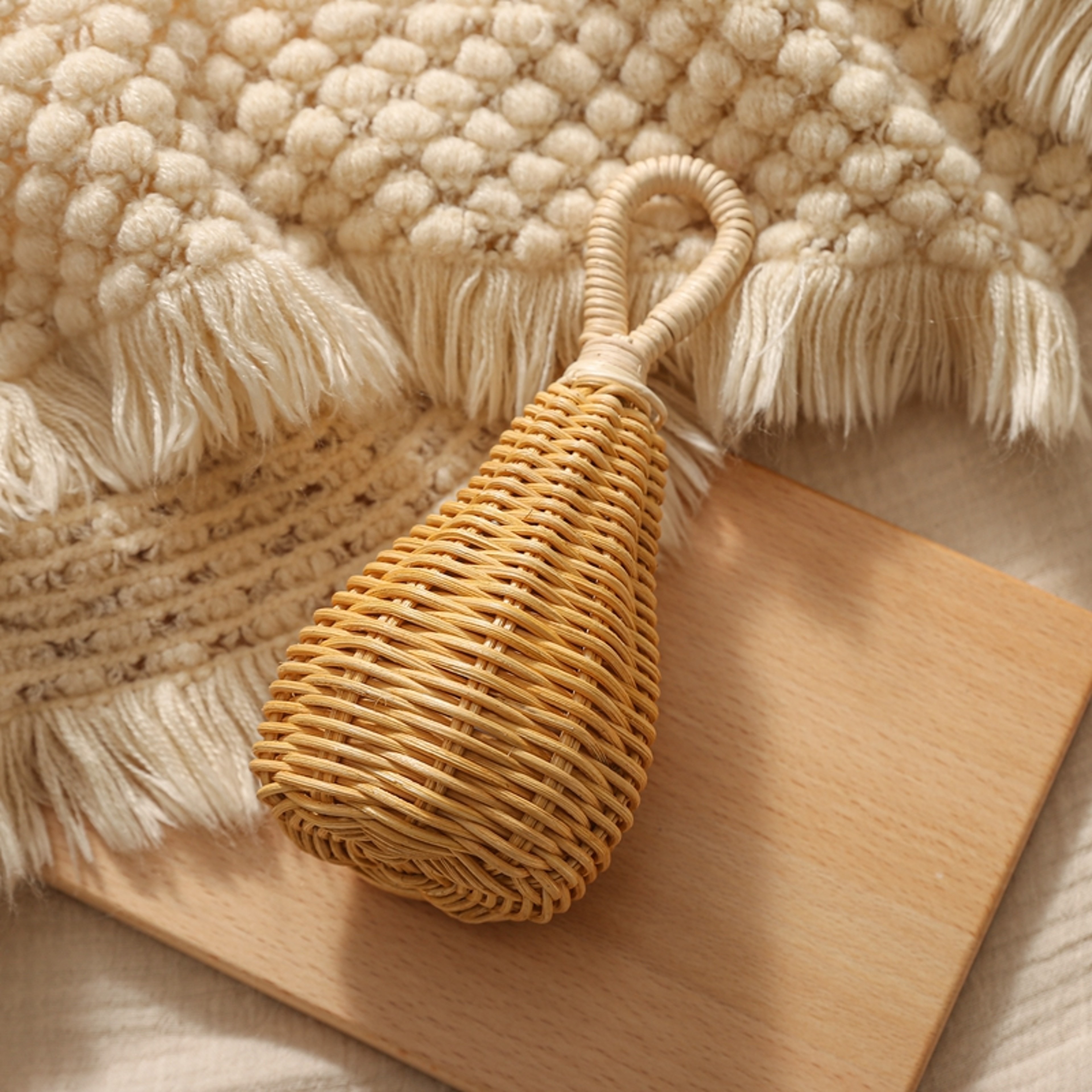 Handmade Rattan Rattles Infant Sensory Toy Crib Mobile Hand Bell Baby Teether Educational Toys Baby 0