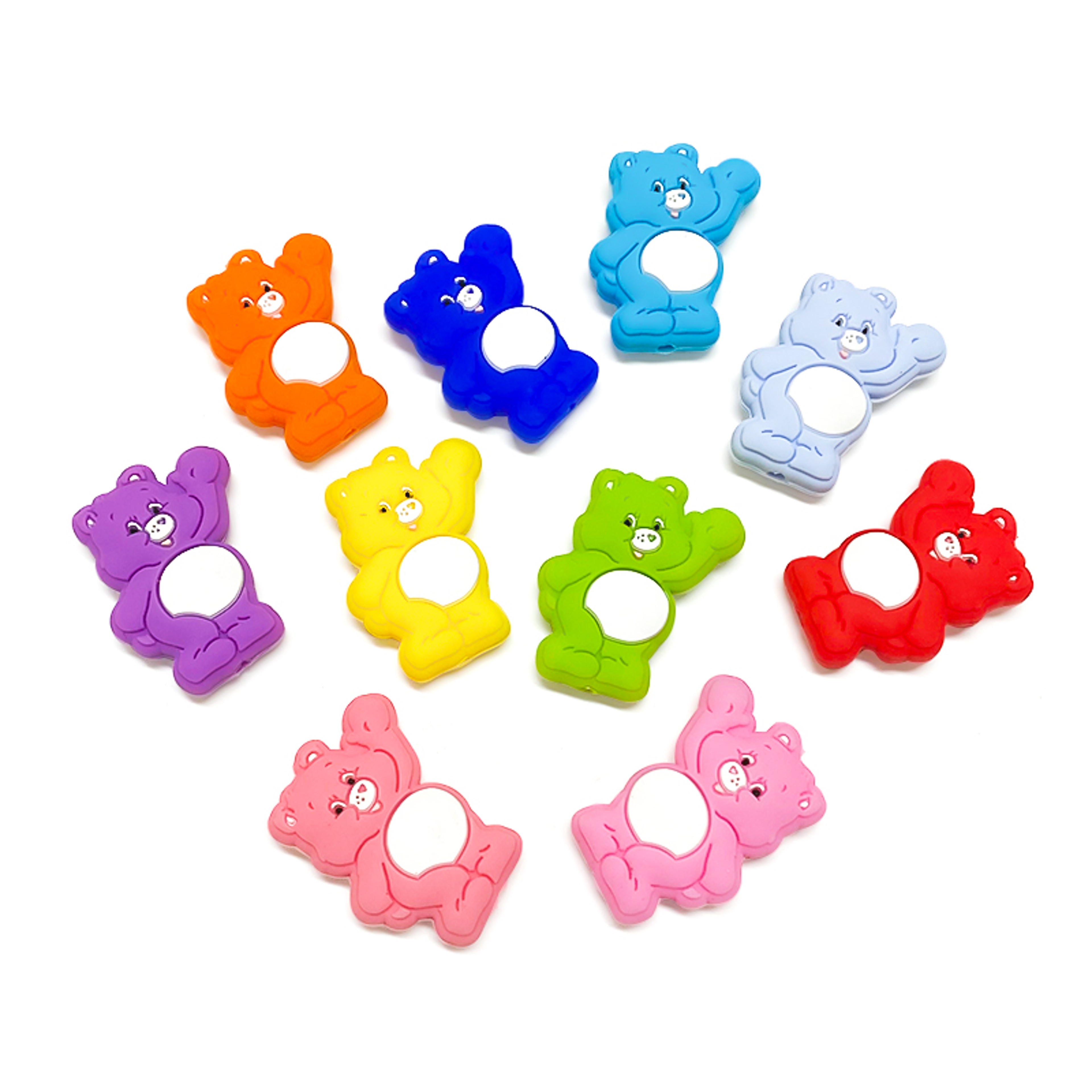 Food Grade Silicone Care Bears Beads  Toddler Teething Toys 4
