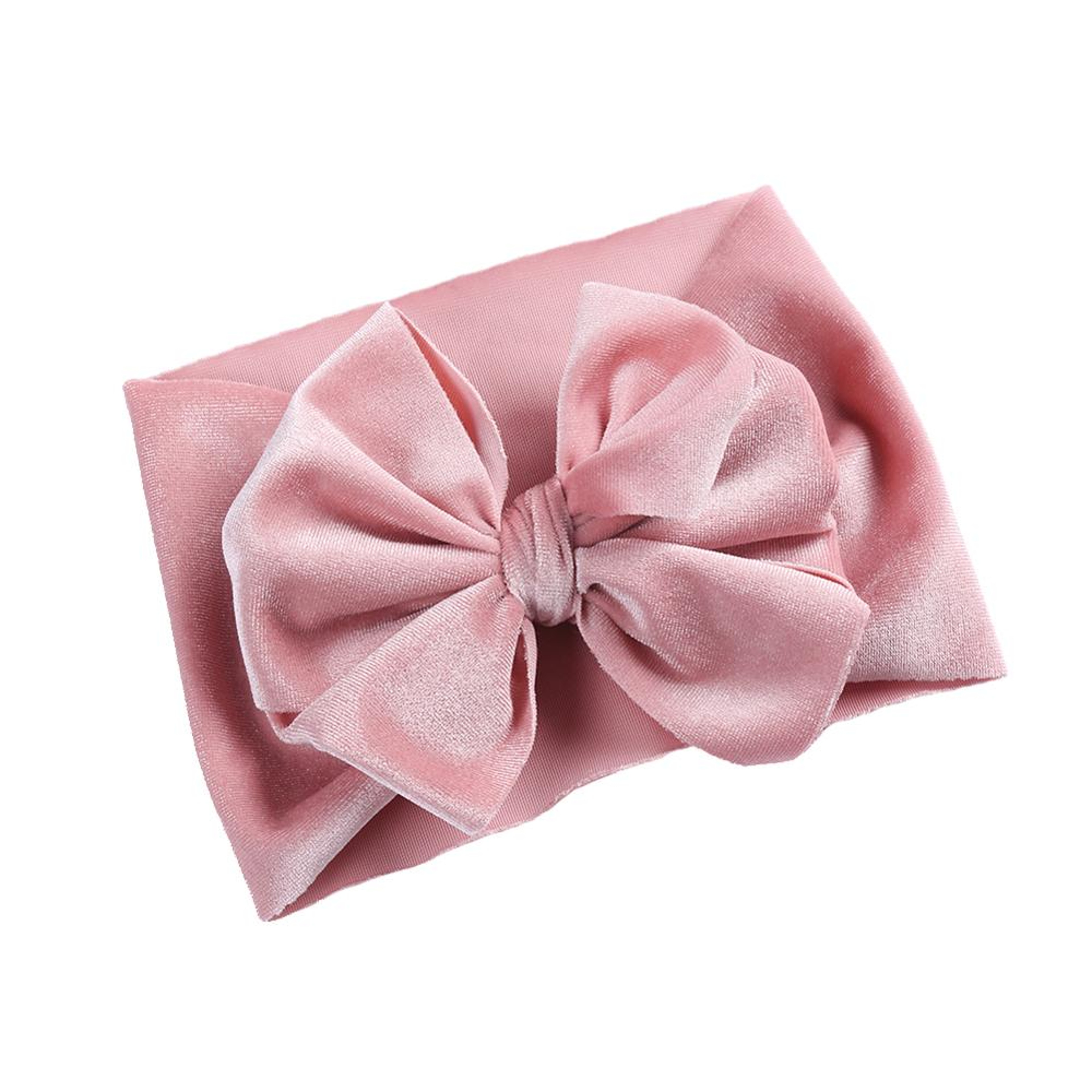 Handmade Elastic Hair Bands Solid Velvet Baby Bow Winter Headband For Newborn Boys Girls Boutique V 4