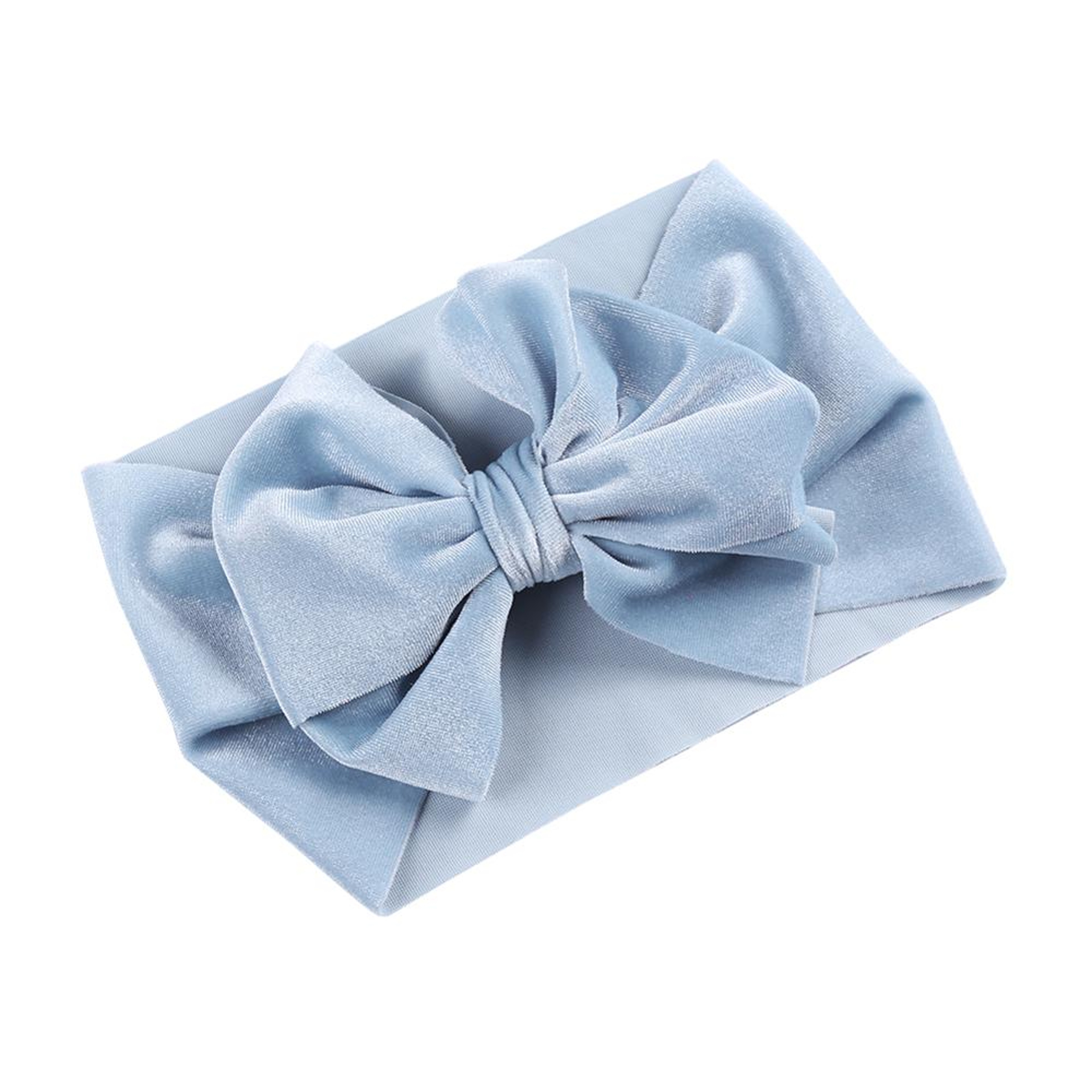 Handmade Elastic Hair Bands Solid Velvet Baby Bow Winter Headband For Newborn Boys Girls Boutique V 16