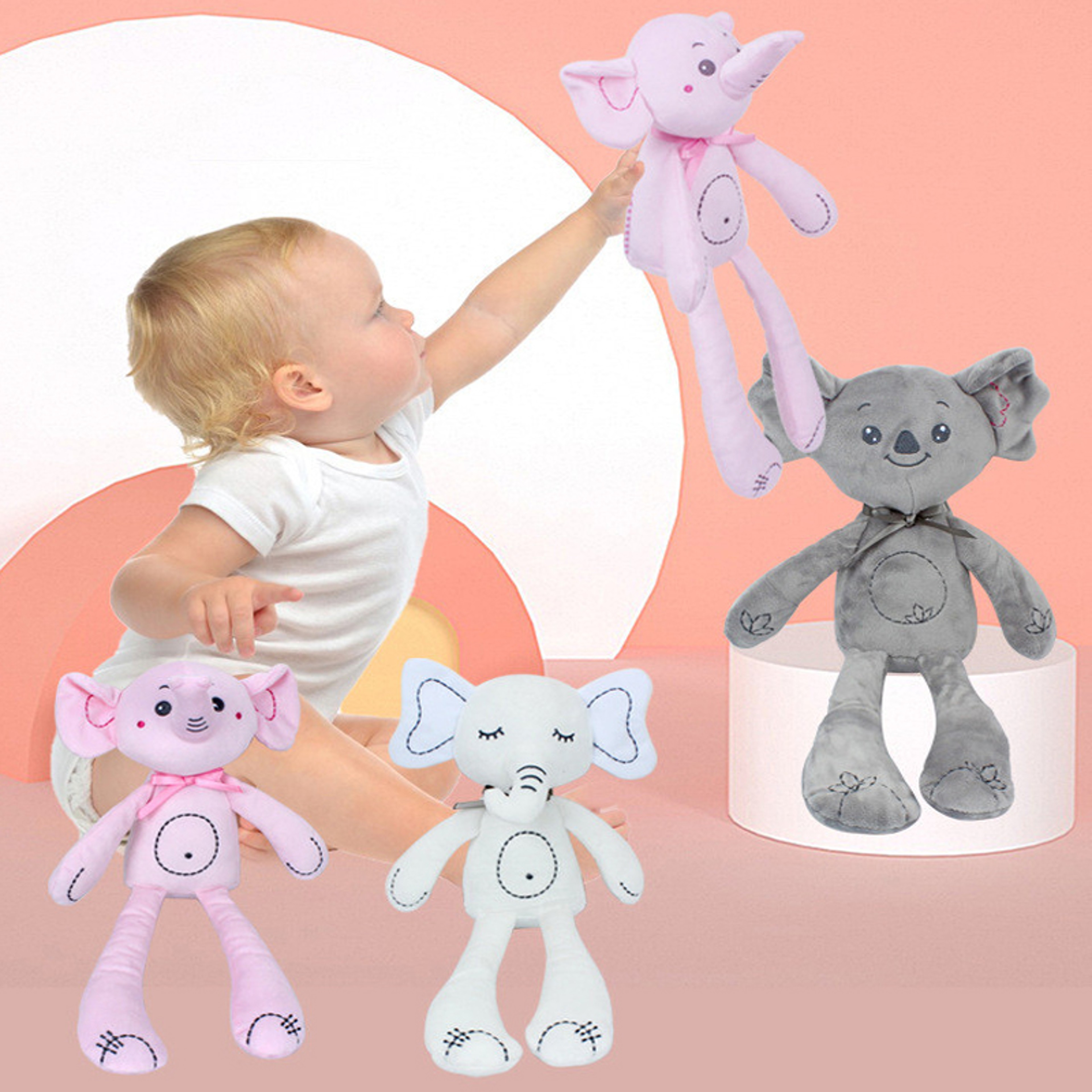 Soft Plush Wind Chimes Cartoon Animal Stuffed Baby Toy With Hanging Rattle For Crib Travel Stroller 0