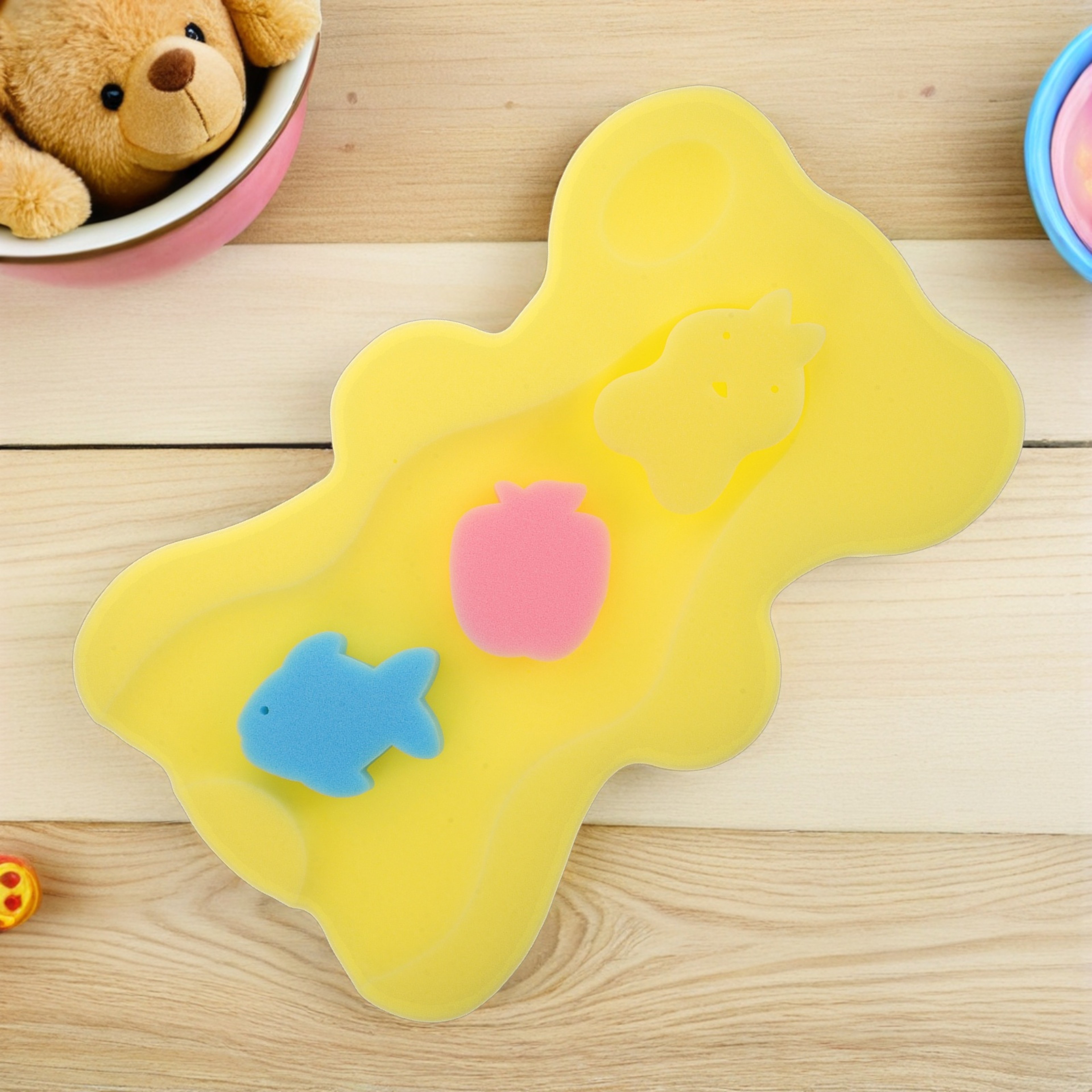 Non-Slip Infant Bath Support Mat Baby Bath Cushion Thick Newborn Sponge Pad, Soft Comfort Tub Cushion – view 4