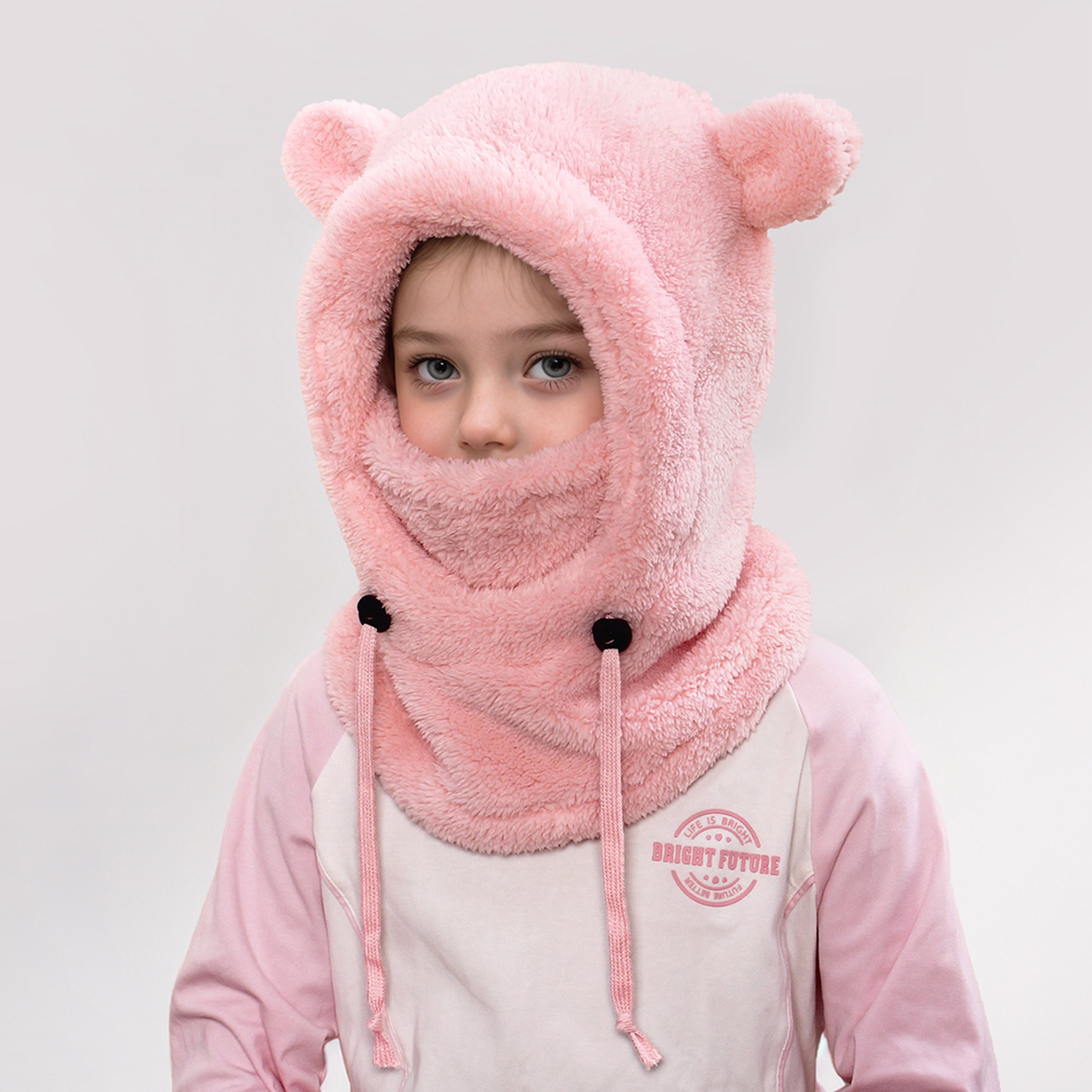 Cold-proof Warm Balaclava Hat for Children, Ski Helmet Cap, Thermal Headgear, One Piece Beanie – view 2
