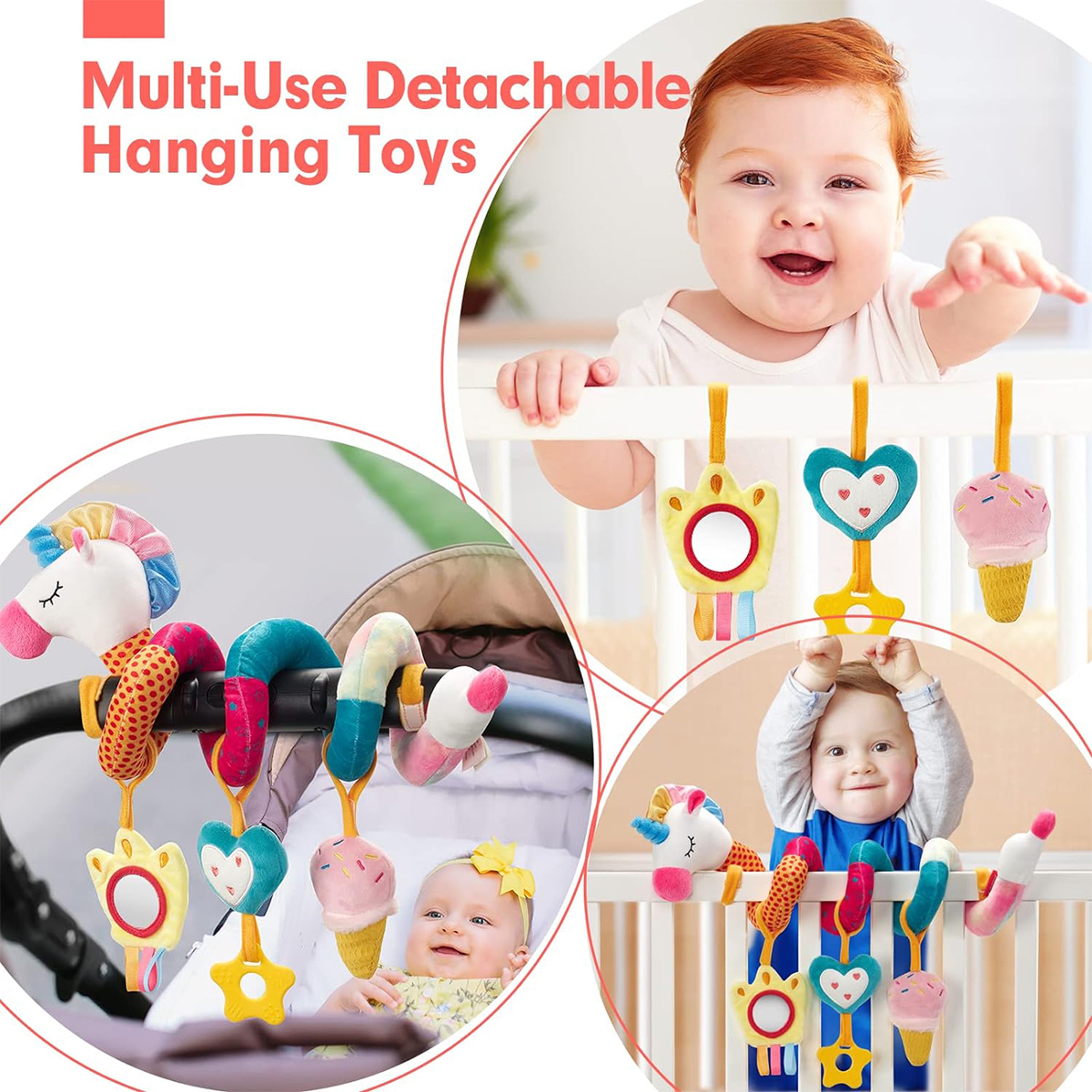 Baby Colorful Unicorn Caterpillar Animal Bed Package Bed Hanging Baby Comfortable Toy Safety Seat C 3