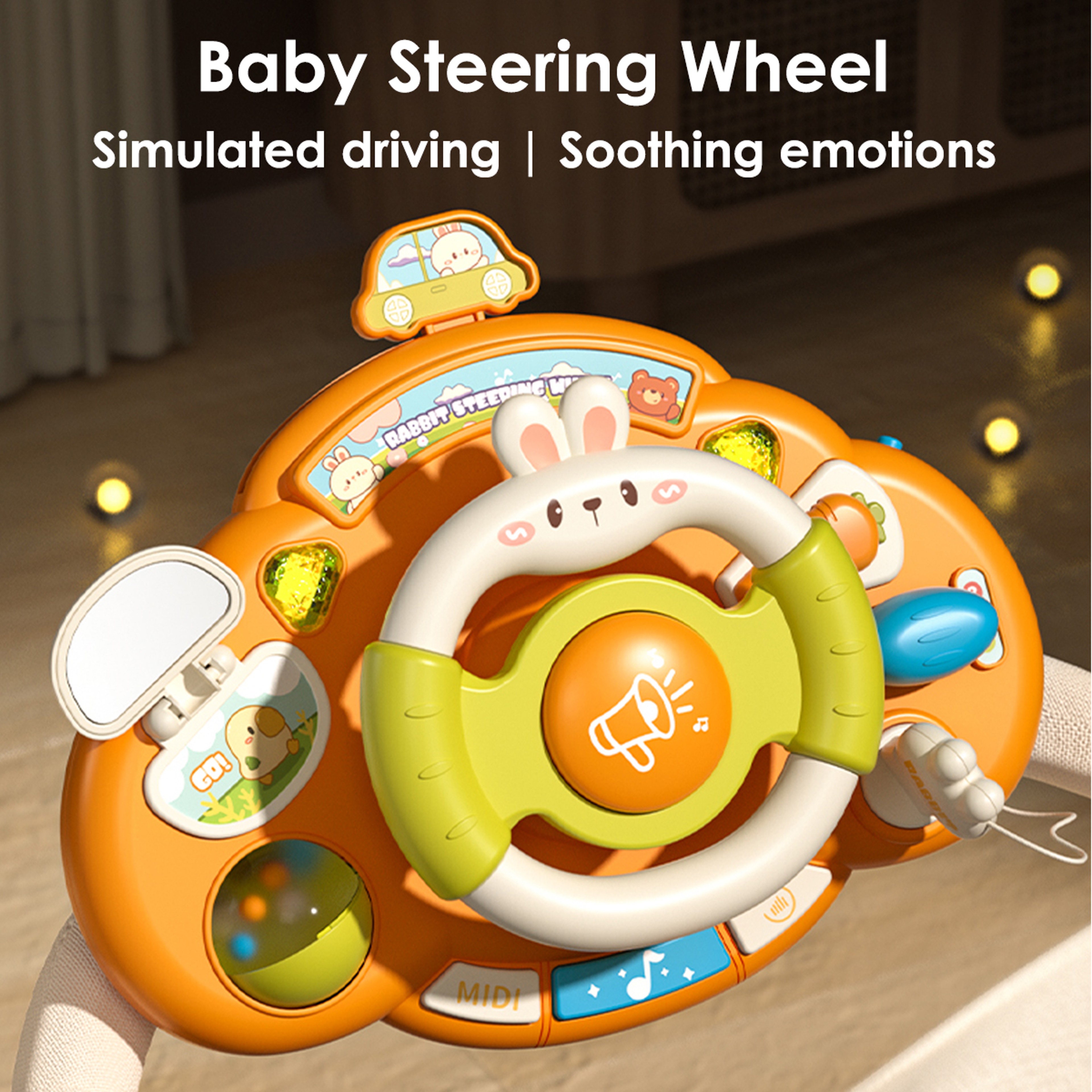 Baby Steering Wheel Toy Simulated Educational Driving Toy With Lighting And Sounding Features For E 6