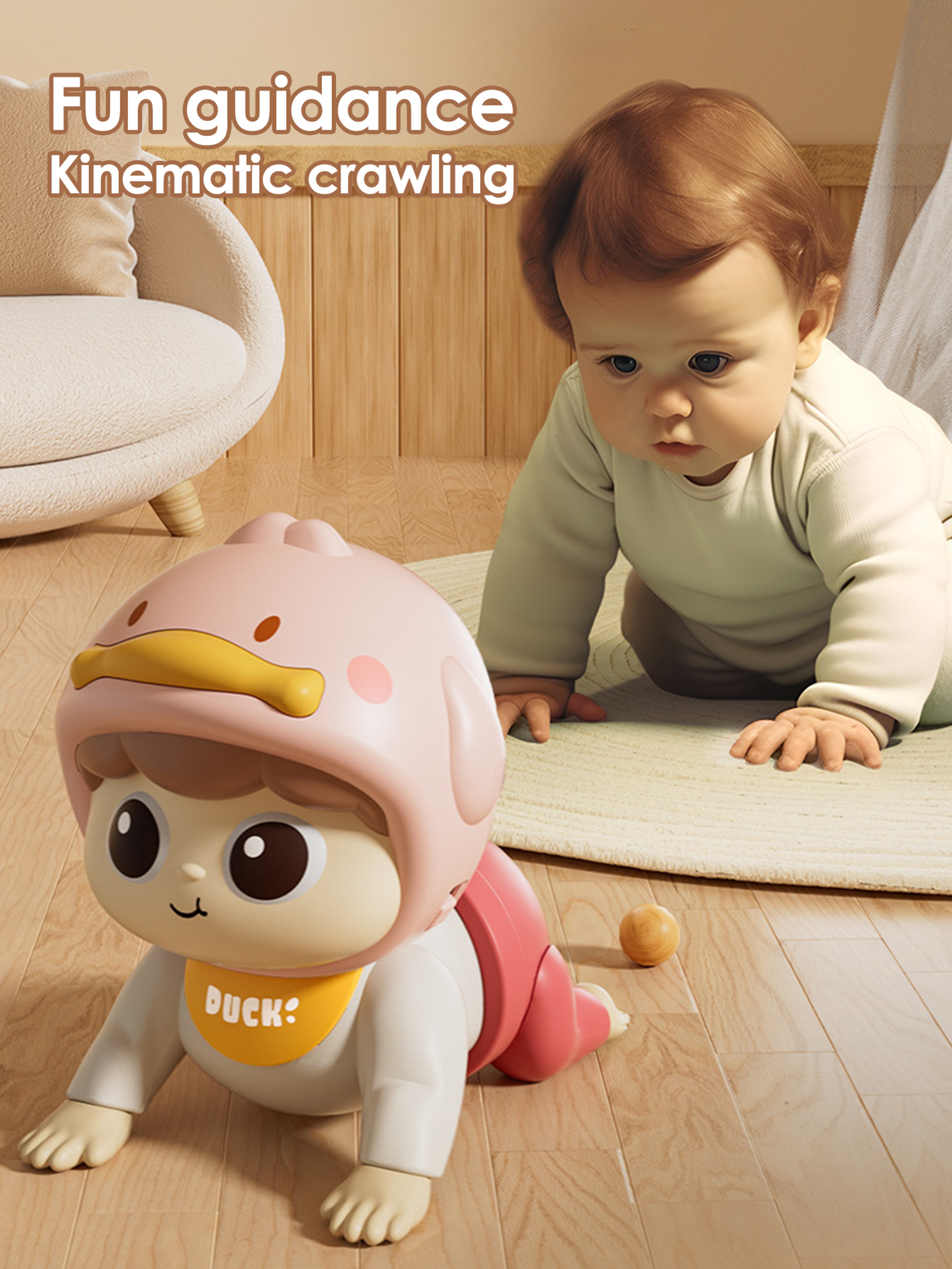 Crawling Doll Baby Toy With Music Early Education Crawling Guidance Head Up Training Toy For Babies 2