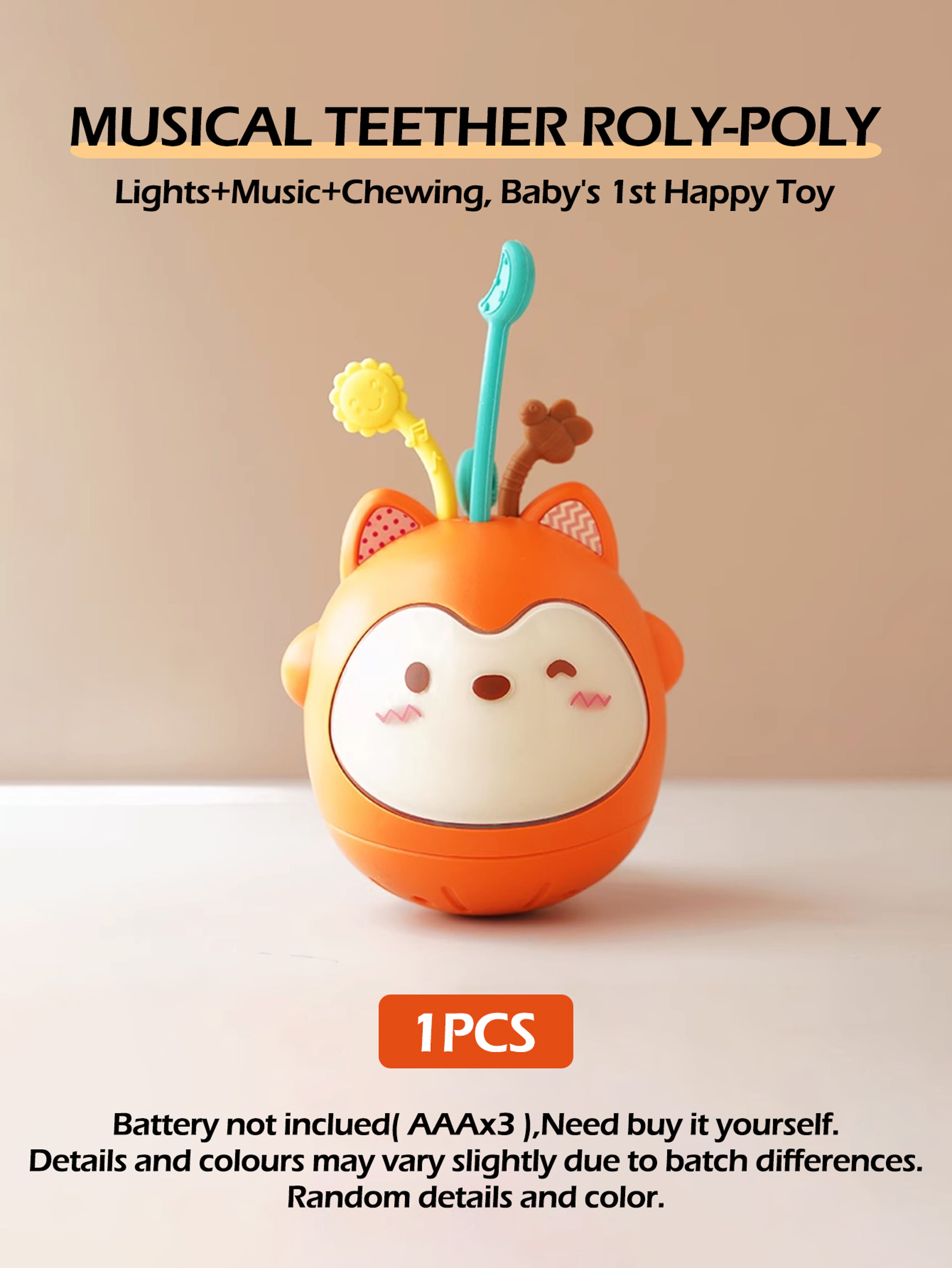 Head Up Training Baby Teether Toy With Sound And Light Little Fox Crawling Bumbler Gift 5