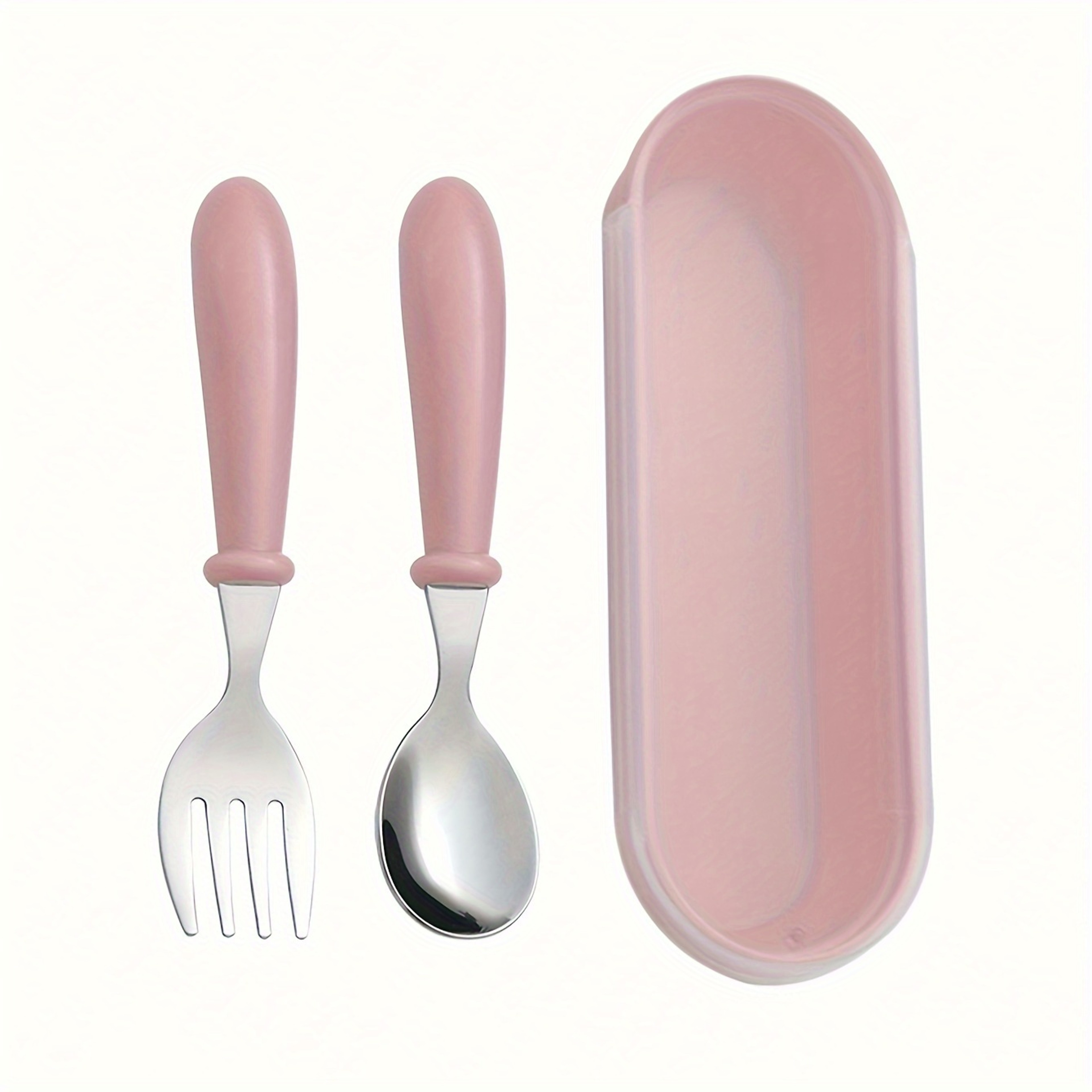 Useful Tableware Feeding Cutlery Childrens Portable Stainless Steel Spoon Fork With Box Baby Shower 8