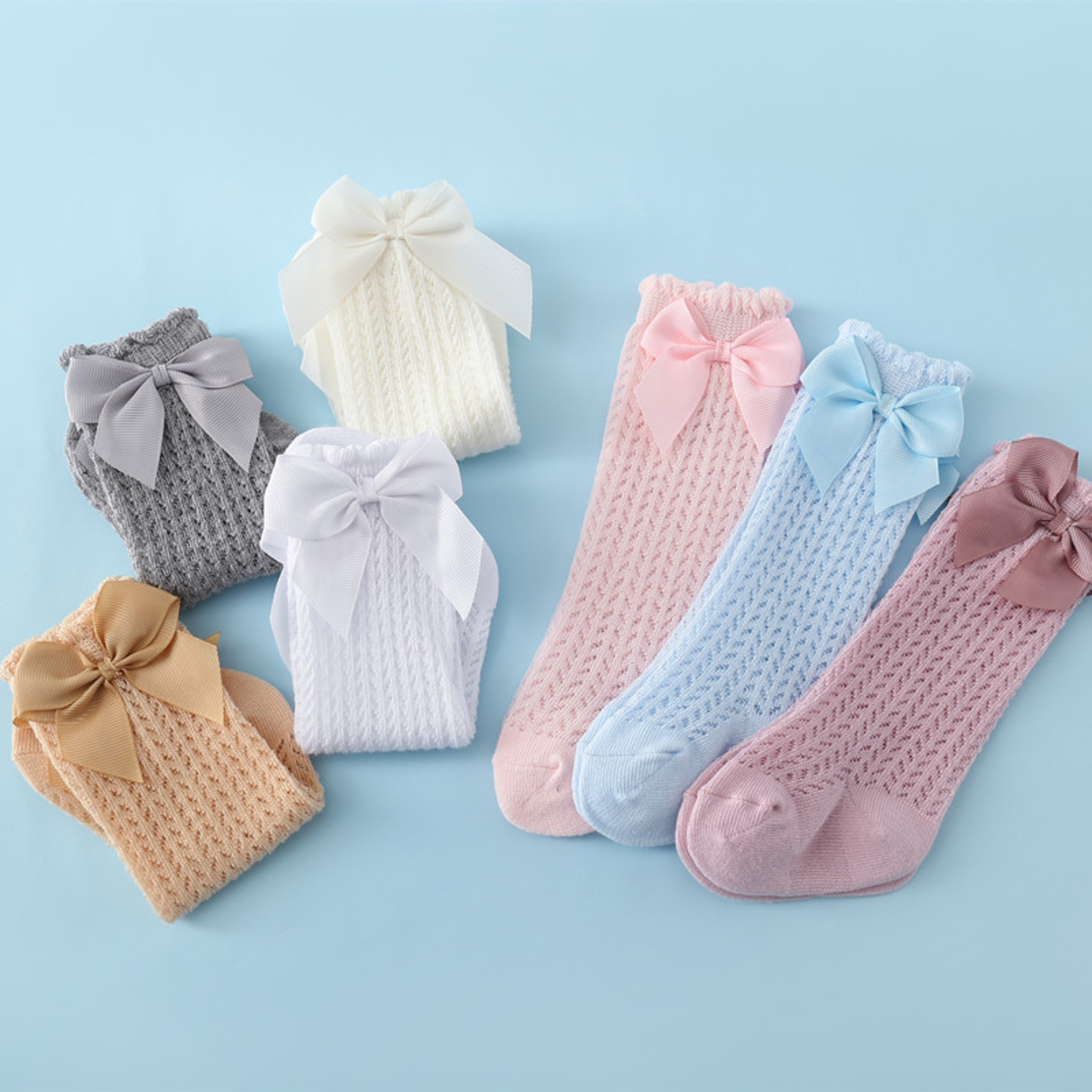 Summer Mesh Baby Knee Socks Baby Girl Socks Baby Bow Cotton Toddler Non Slip Infant Long Newborn Ba 1