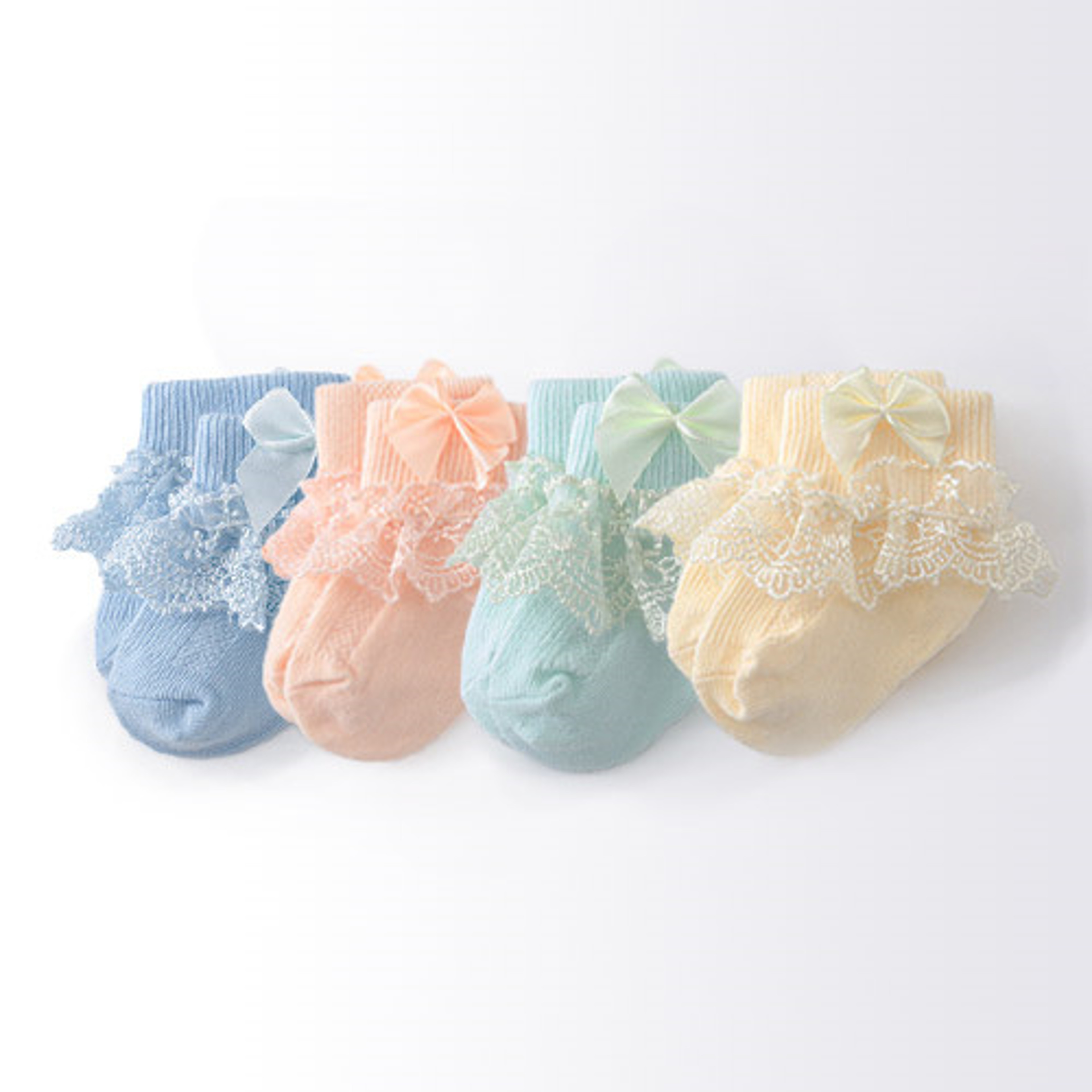 Princess Bow Toddler Baby Girls Socks, Lace Infant Girls Sock, Spring Cotton Newborn Baby Socks For Girls – view 11