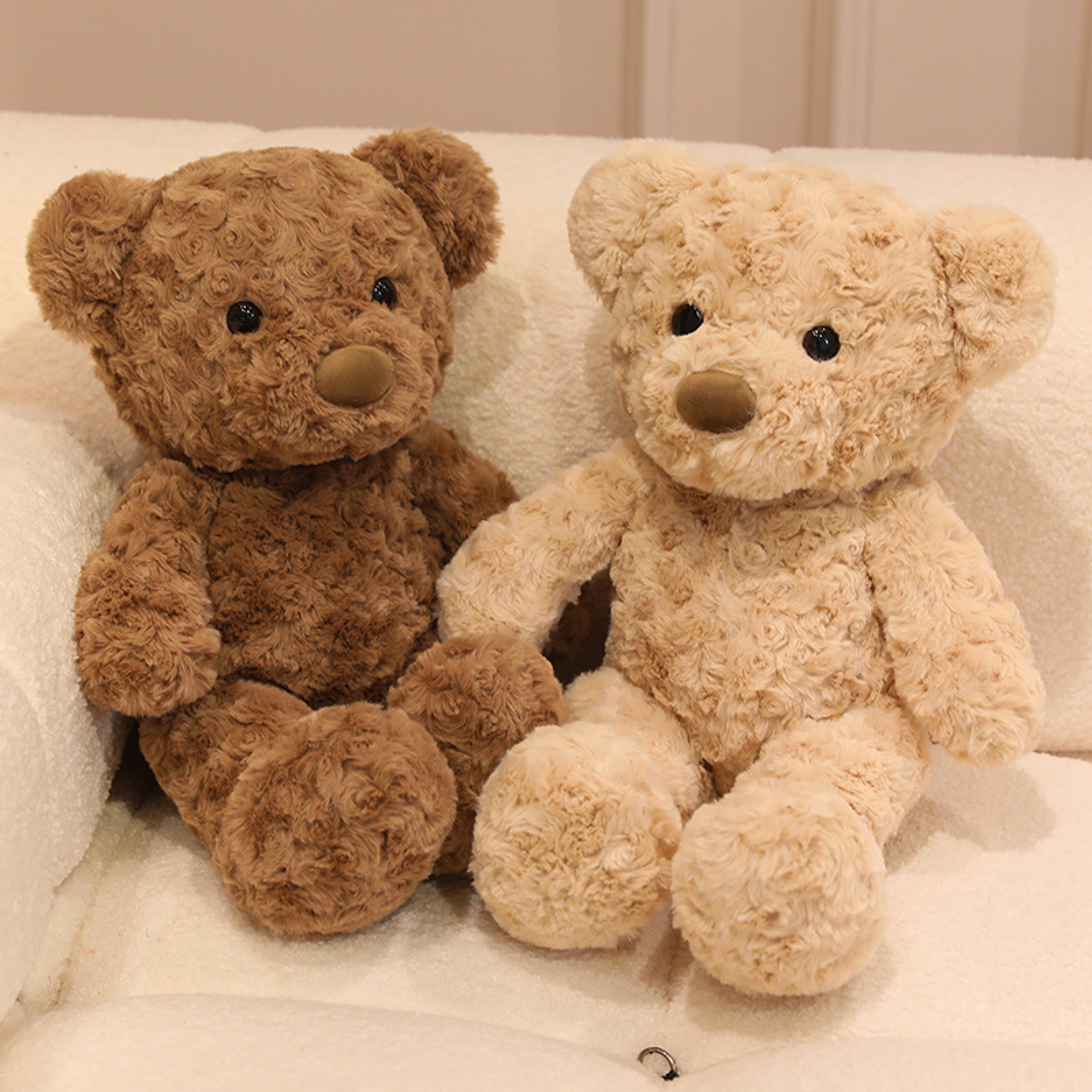 Brown Bear Plush Soothing Toy Lovely Curly Teddy Bear Doll Stuffed Toys Kids Girls Birthday Gift Ro 0