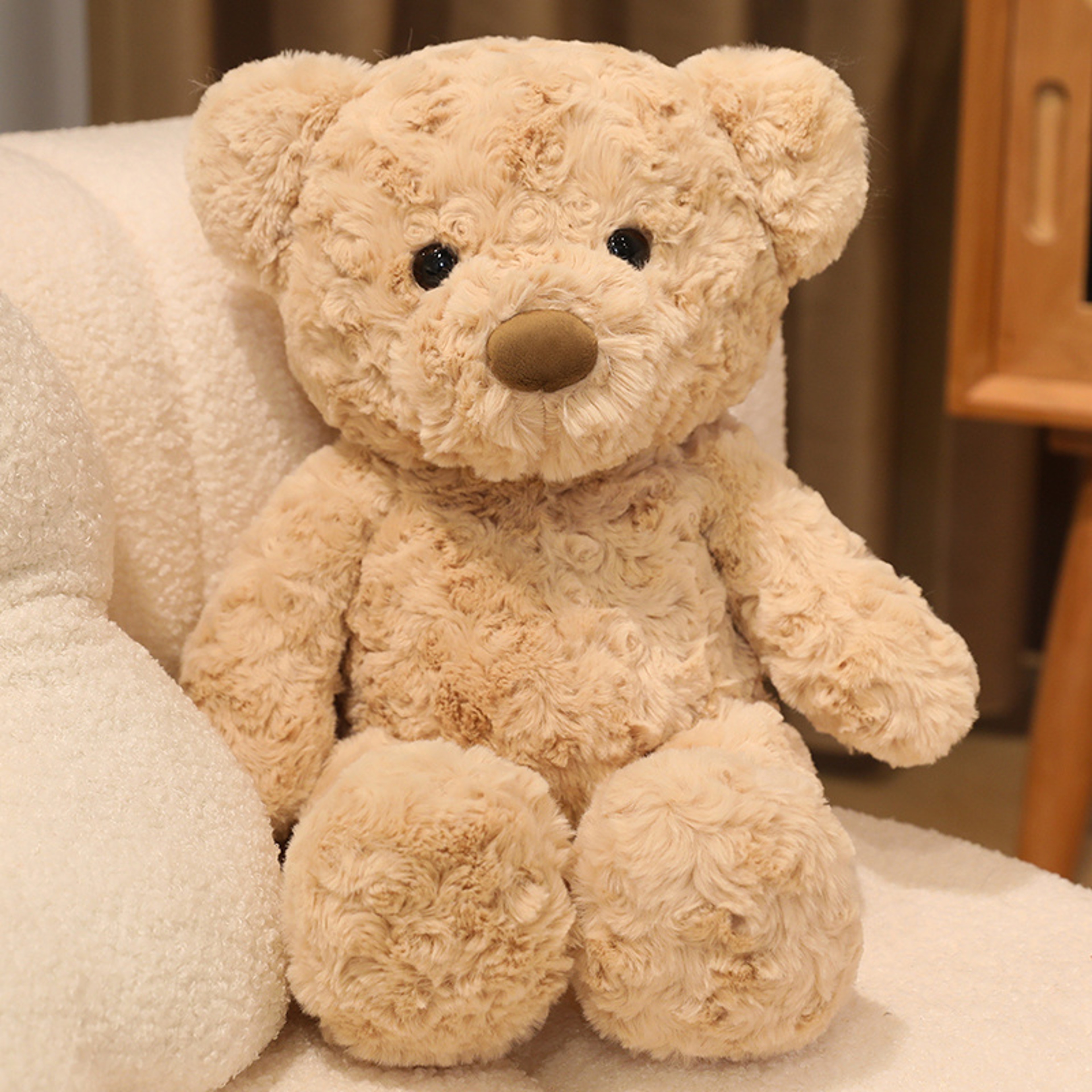 Brown Bear Plush Soothing Toy Lovely Curly Teddy Bear Doll Stuffed Toys Kids Girls Birthday Gift Ro 5