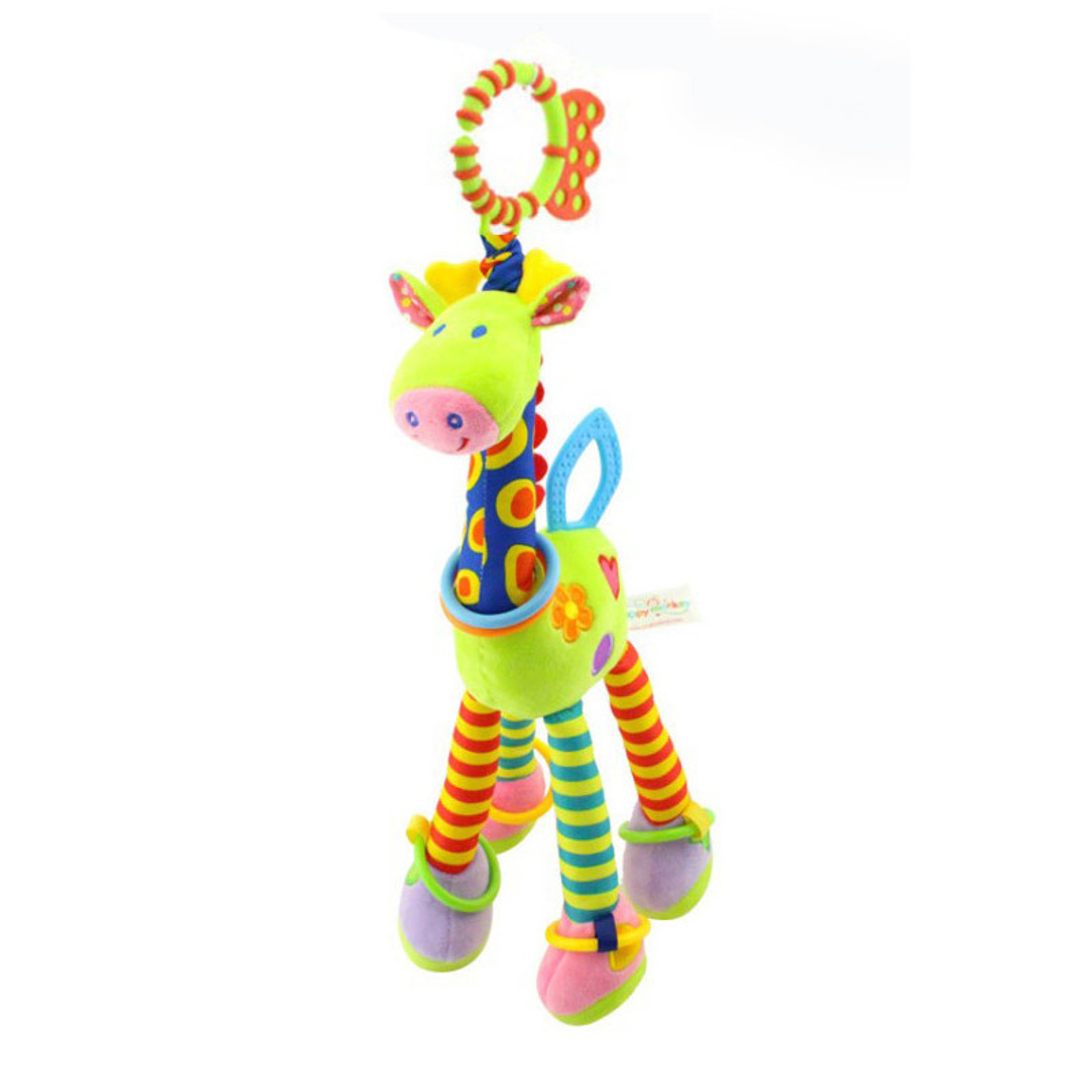 Infant Baby Development Handle Toys Soft Giraffe Handbells Rattles Plush With Teether Baby Toy For  9