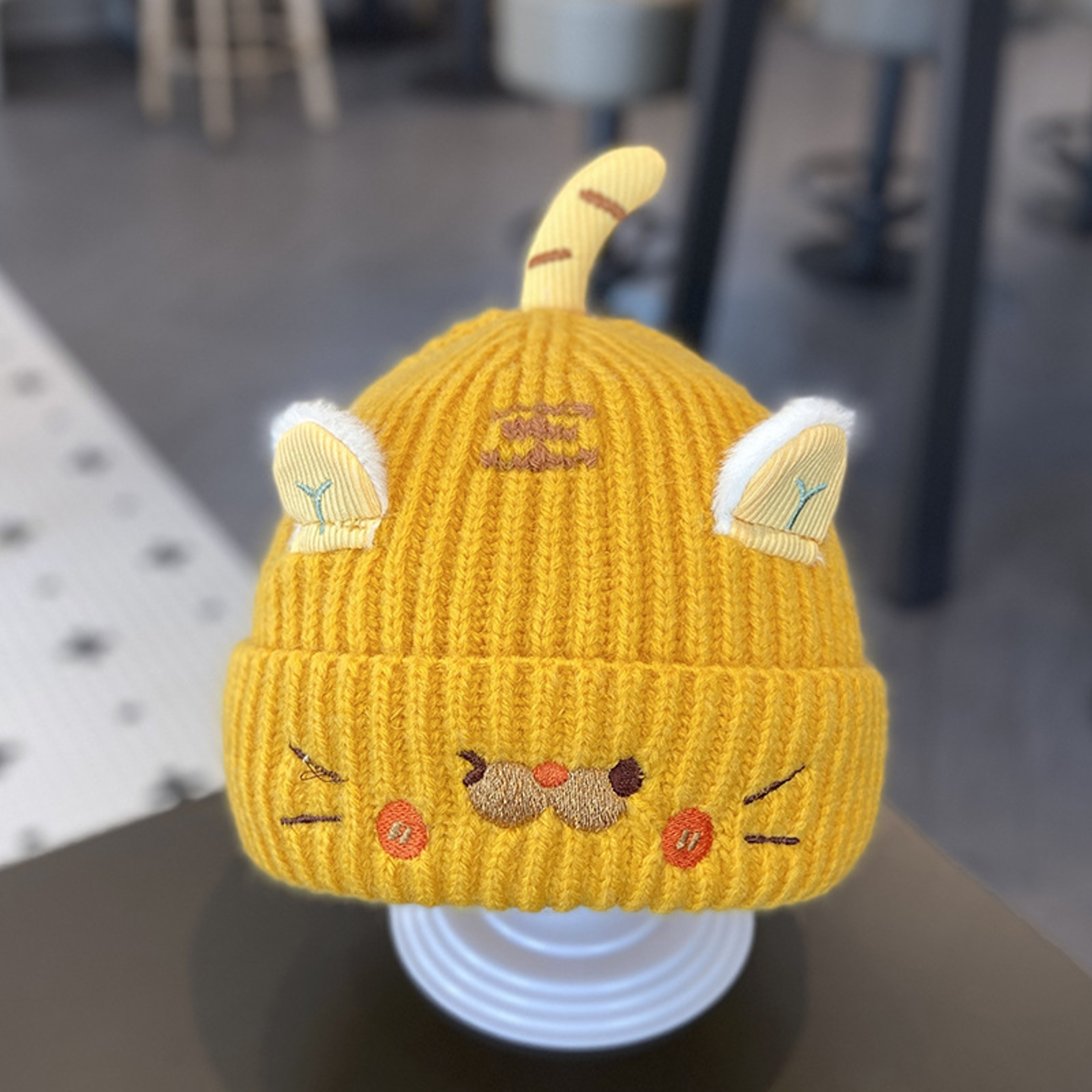 Autumn And Winter Cute Super Adorable Knitted Baby Hat Cartoon Little Tiger EarProtecting Beanie Fo 4
