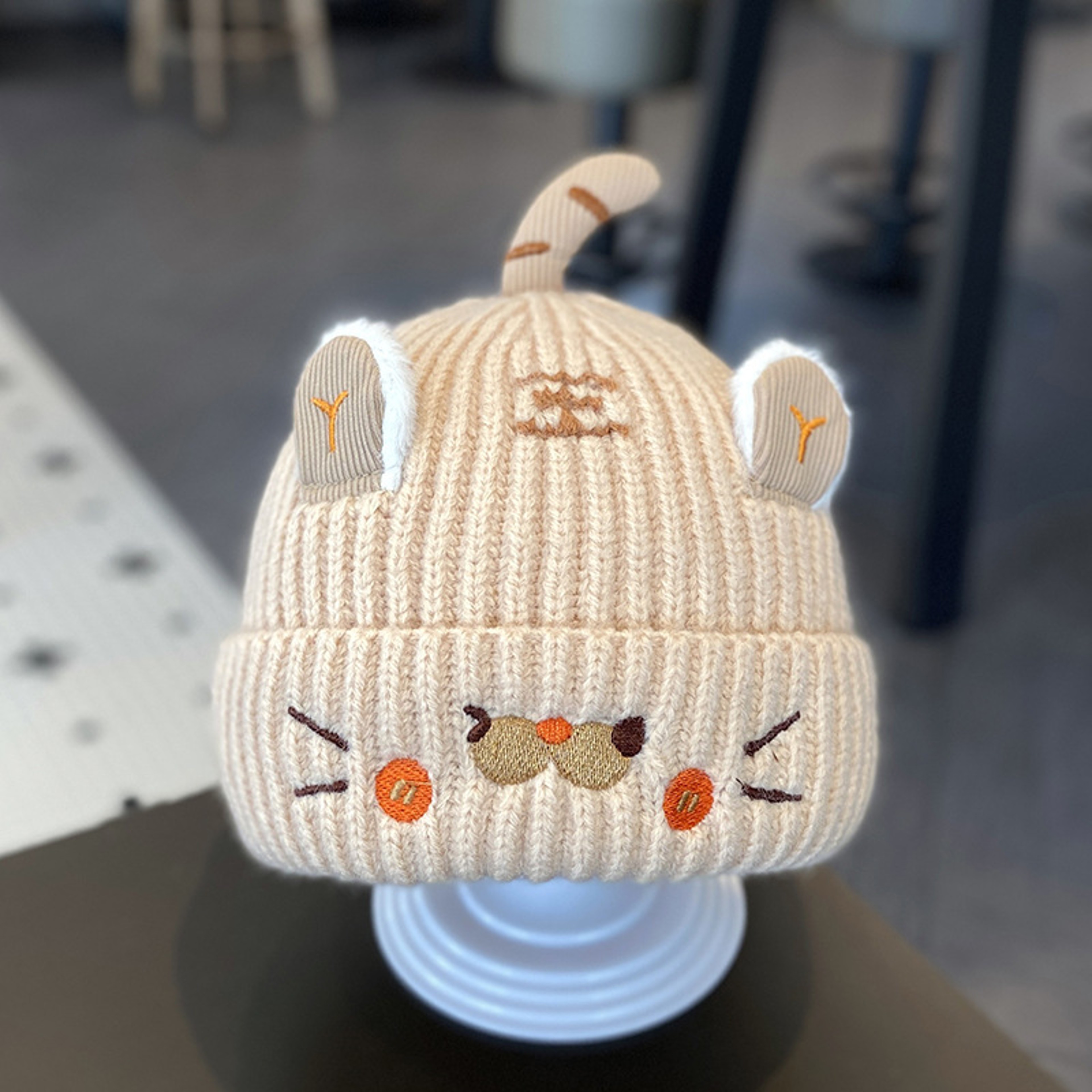 Autumn And Winter Cute Super Adorable Knitted Baby Hat Cartoon Little Tiger EarProtecting Beanie Fo 5