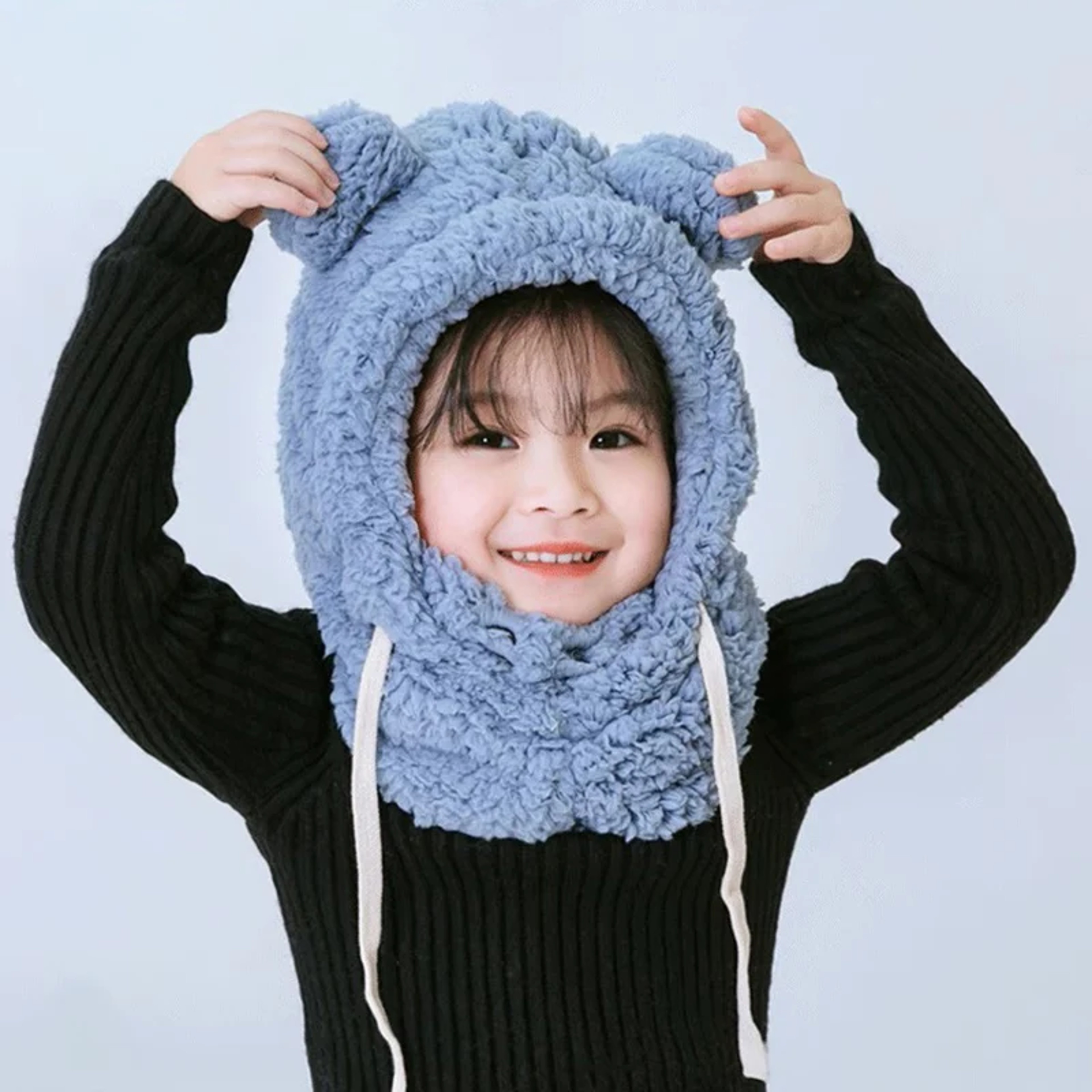 Cute Bear Plush Winter Cap Trendy Childrens Ear Protection Face Mens And Womens Baby Warm Fashion 2