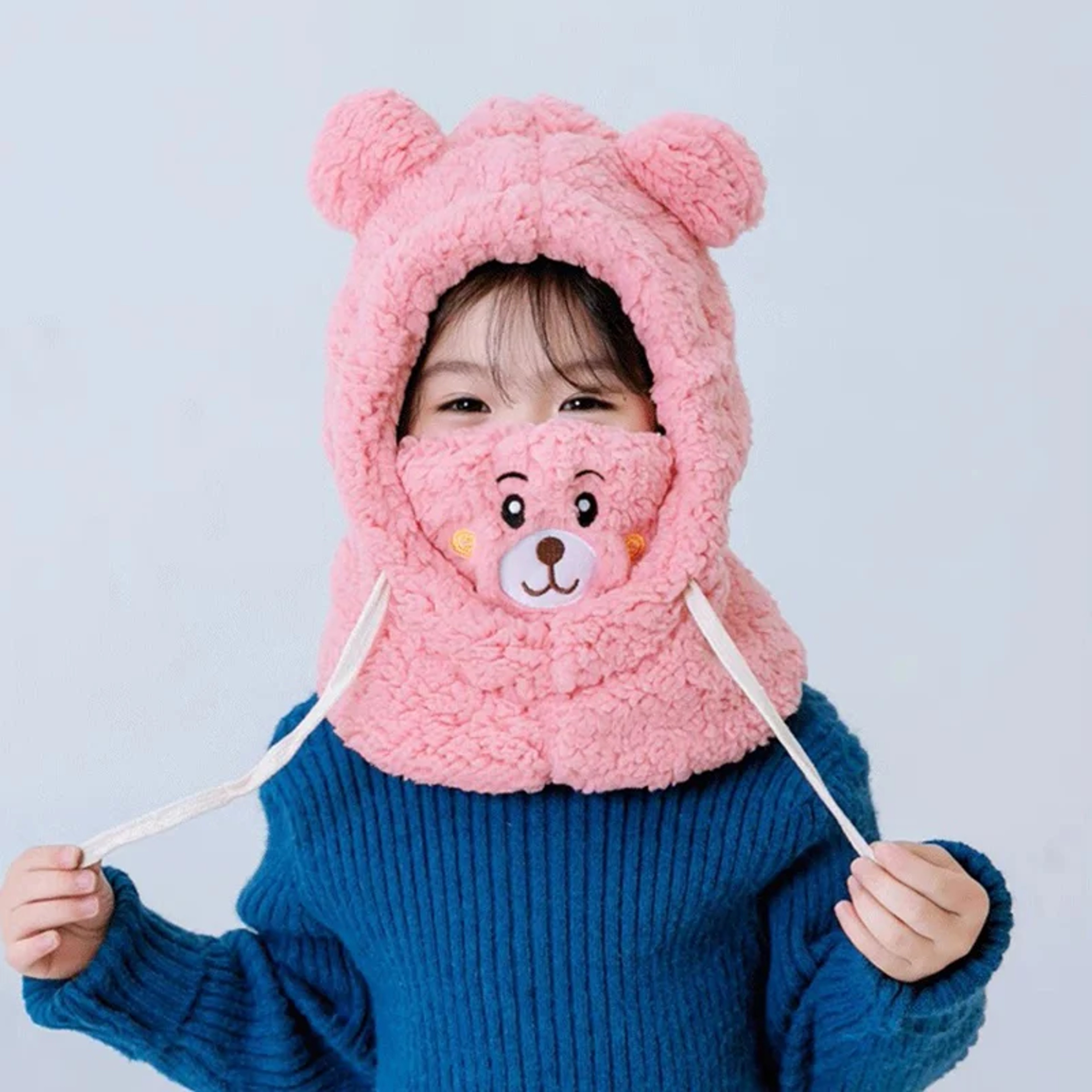Cute Bear Plush Winter Cap Trendy Childrens Ear Protection Face Mens And Womens Baby Warm Fashion 1