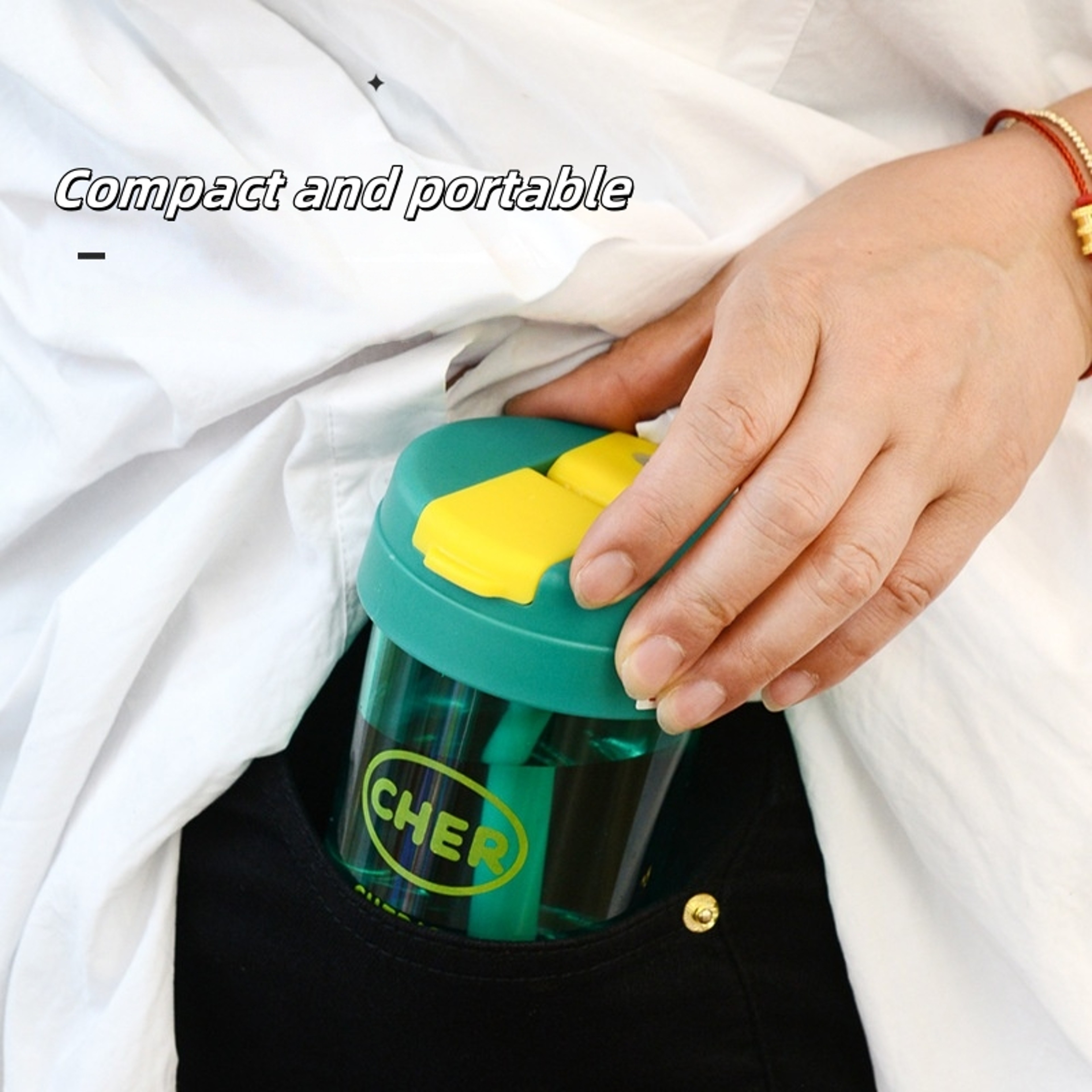 Cute Portable Kids Juice Cup Mini Plastic Straw Water Bottle Leakproof Outdoor Sports Drinkware Ant 3