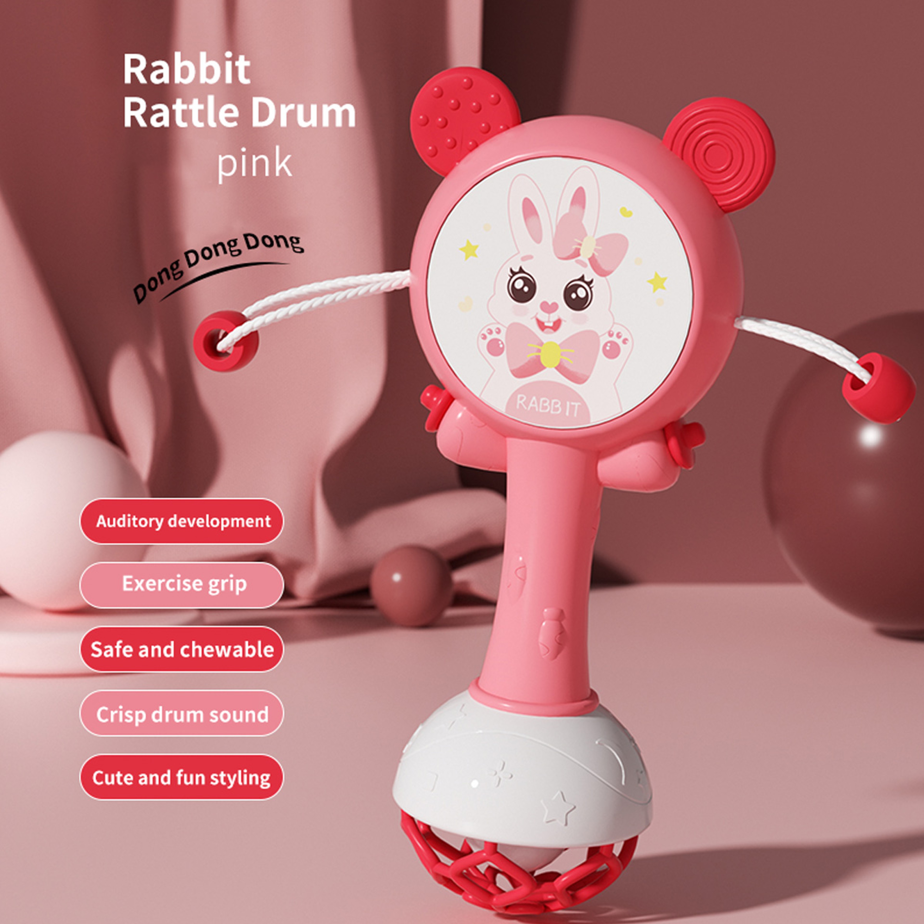 Infant Stop Weep Tear Rattles Mobile Baby Rattle Toys Educational Teether Hand Bells For Newborns 3
