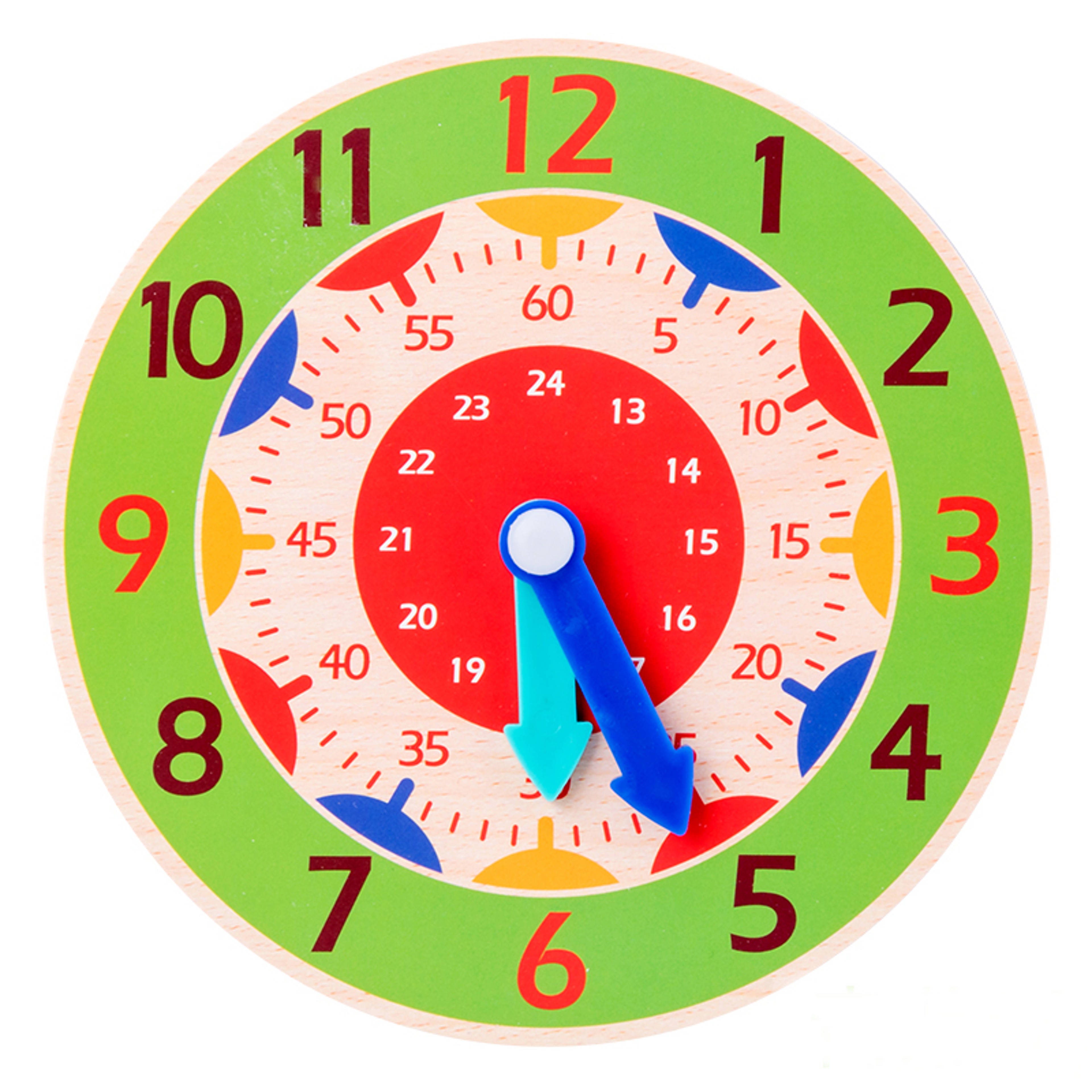 Kids Montessori Wooden Clock Toy Time Learning Teaching Aids Educational For Children Primary Schoo 4