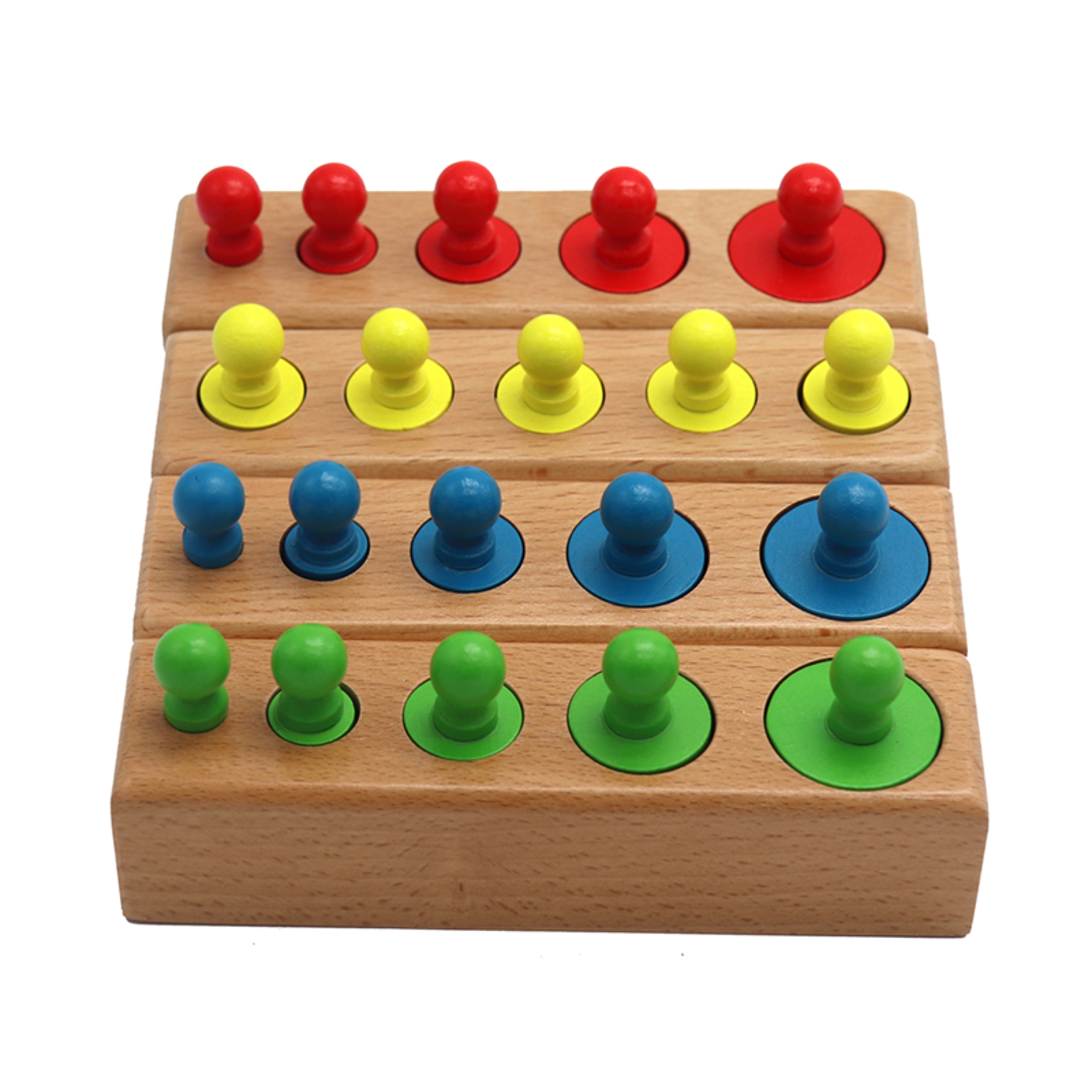 Educational Wooden Montessori Cylinder Socket Puzzles Baby Development Toy For Preschool Kids 1