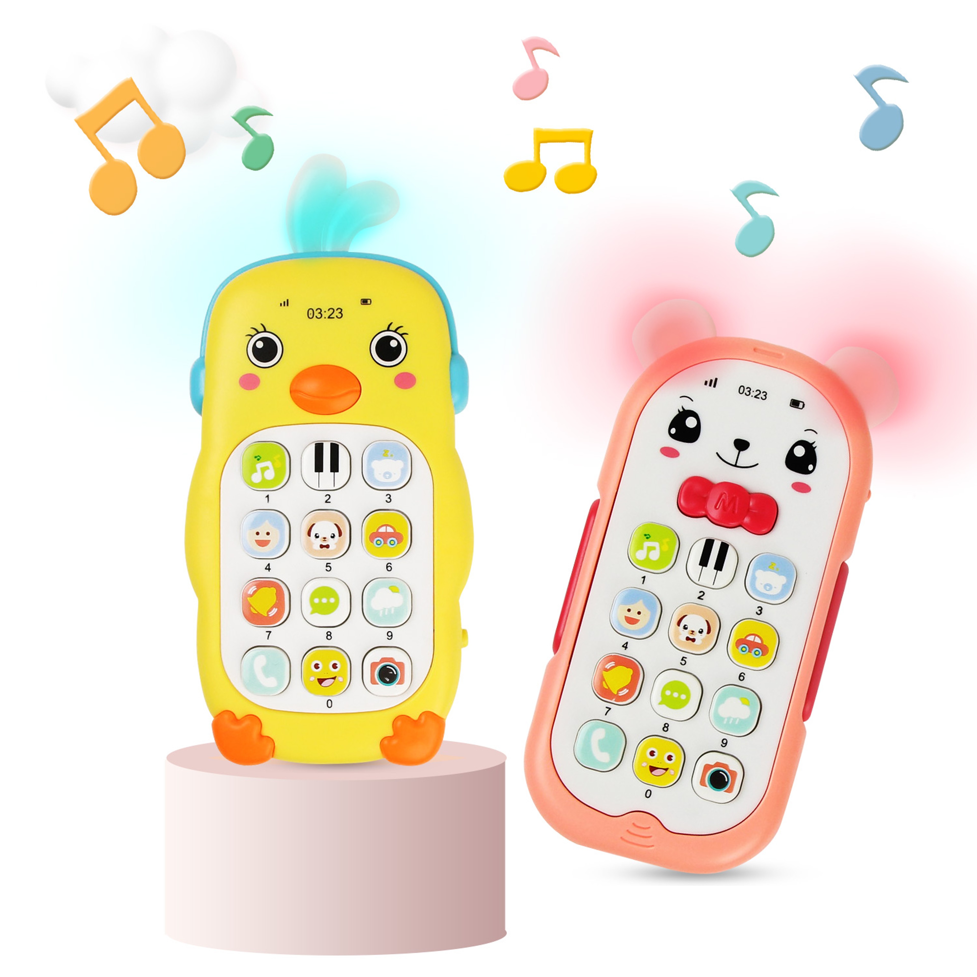 Teether Phone With Sound  Light Baby Musical Cartoon Mobile Learning Toy Educational Gift For Babie 0