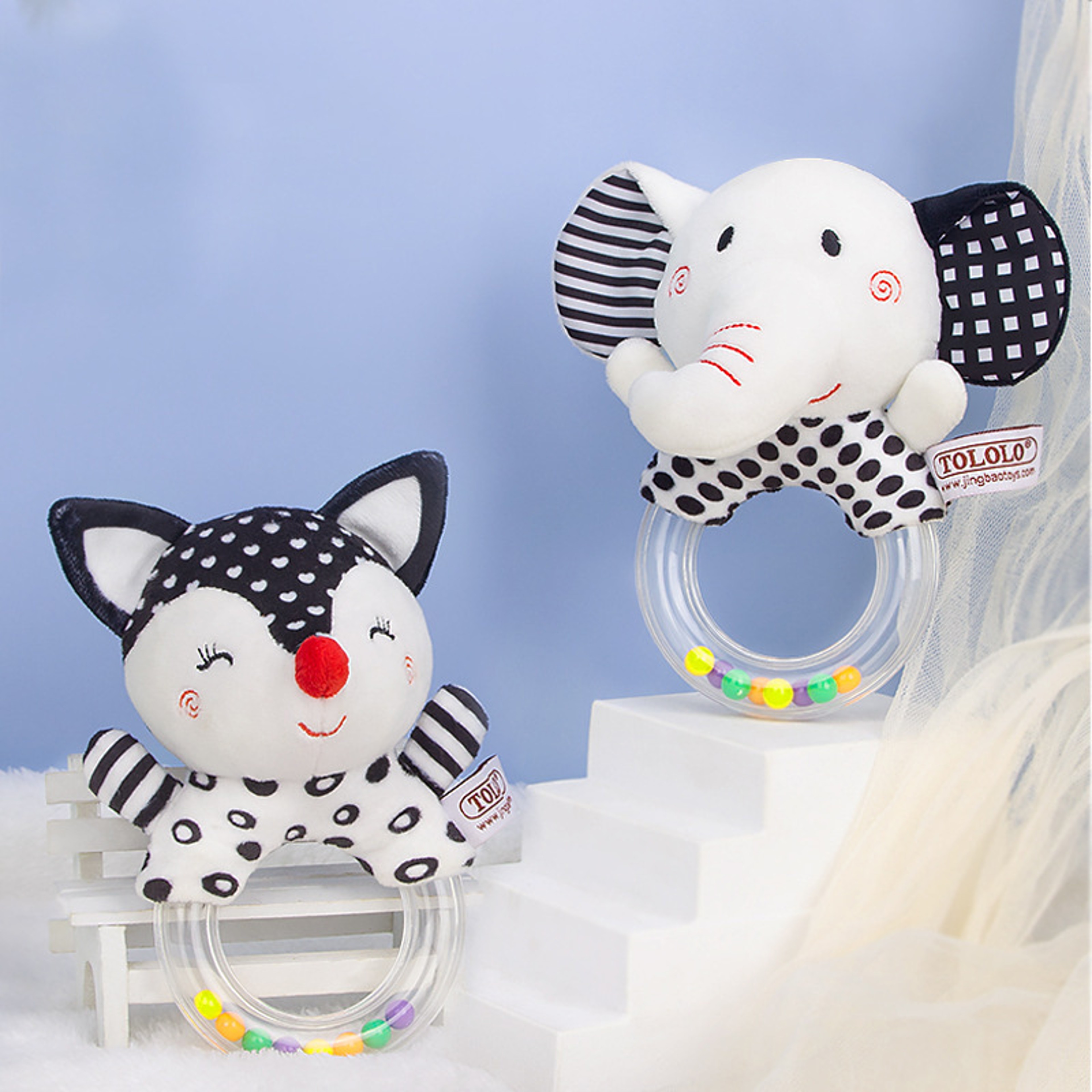 Elephant Plush Baby Rattle Toys Cute Infant Bed Toy Bear Hand Ring Bell Educational Toy For Newborn 0