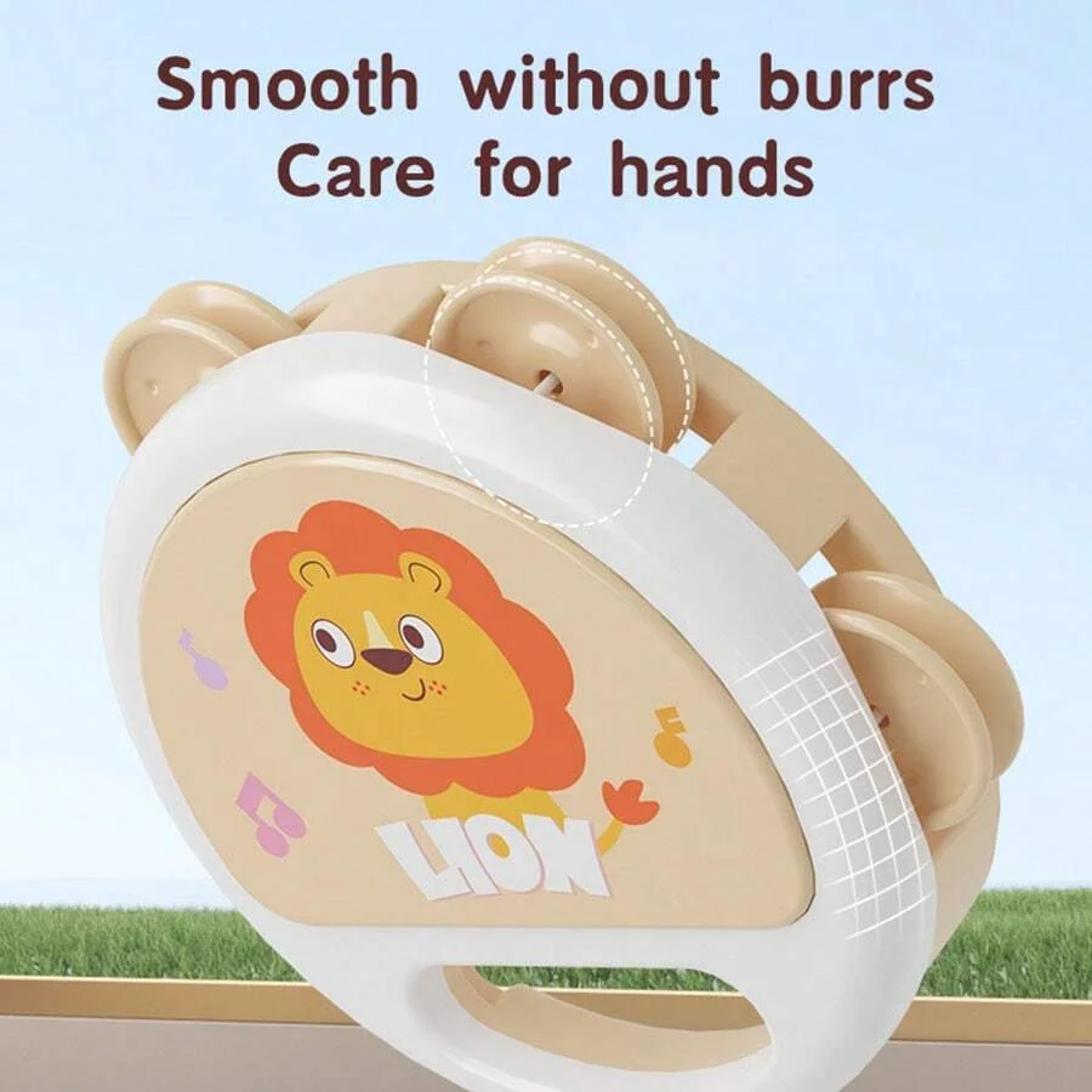 Lion Musical Instrument Drum Handheld Drum Toy Educational Music Instrument Baby Rattle Cartoon Toy 3