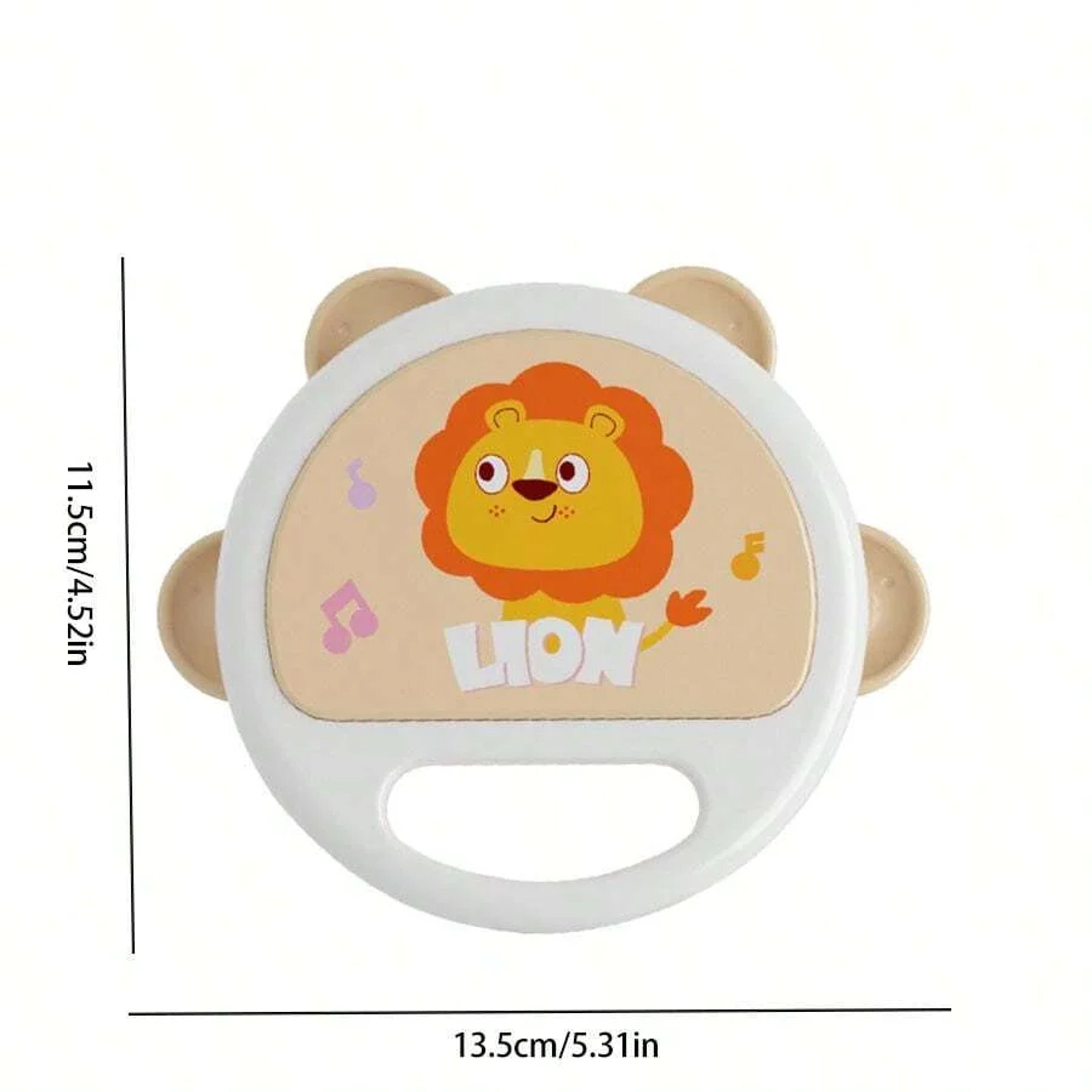 Lion Musical Instrument Drum Handheld Drum Toy Educational Music Instrument Baby Rattle Cartoon Toy 5