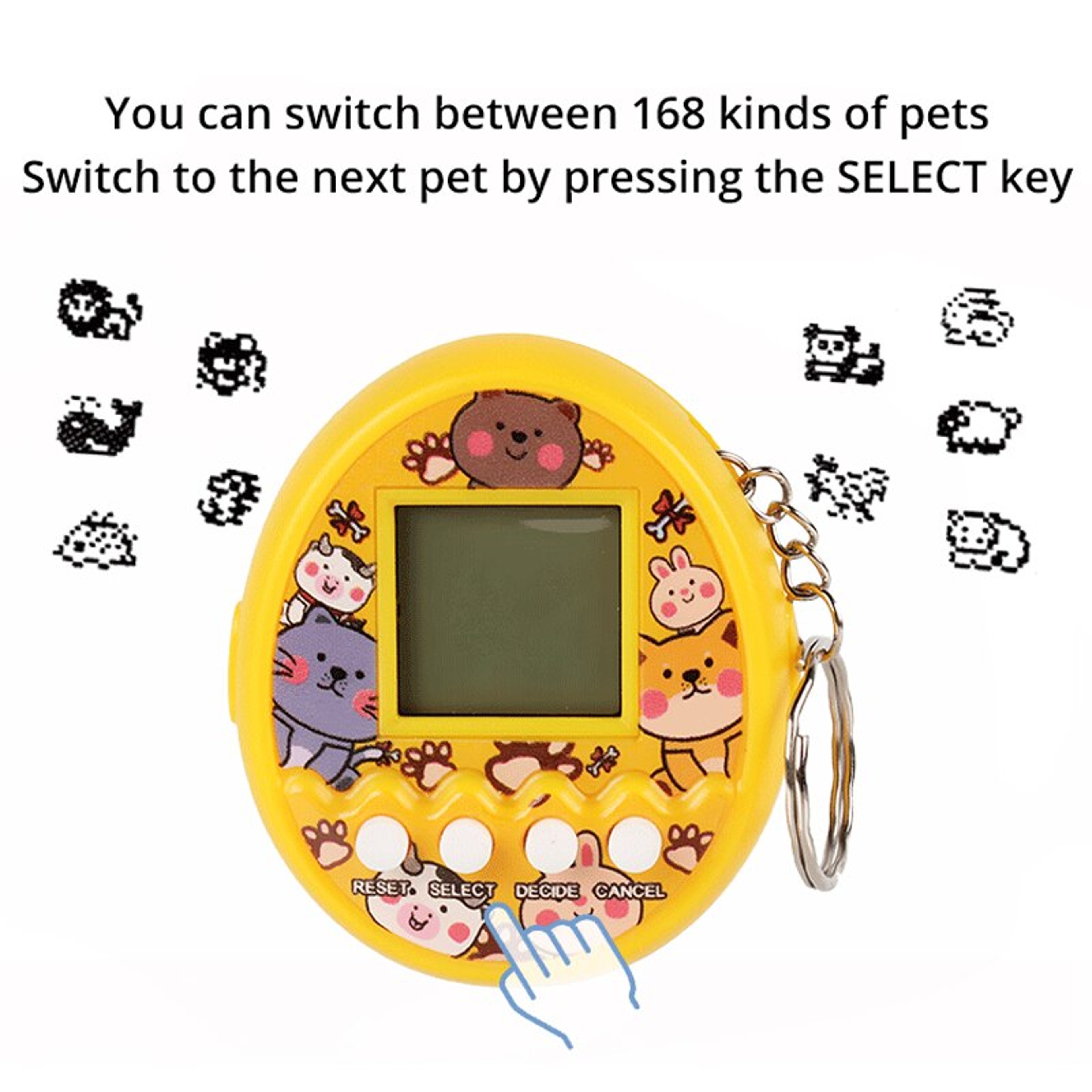 Mini Handheld Electronic Pet Game Console Cute Cartoon Virtual Pet Raising Machine Random Color Toy 4