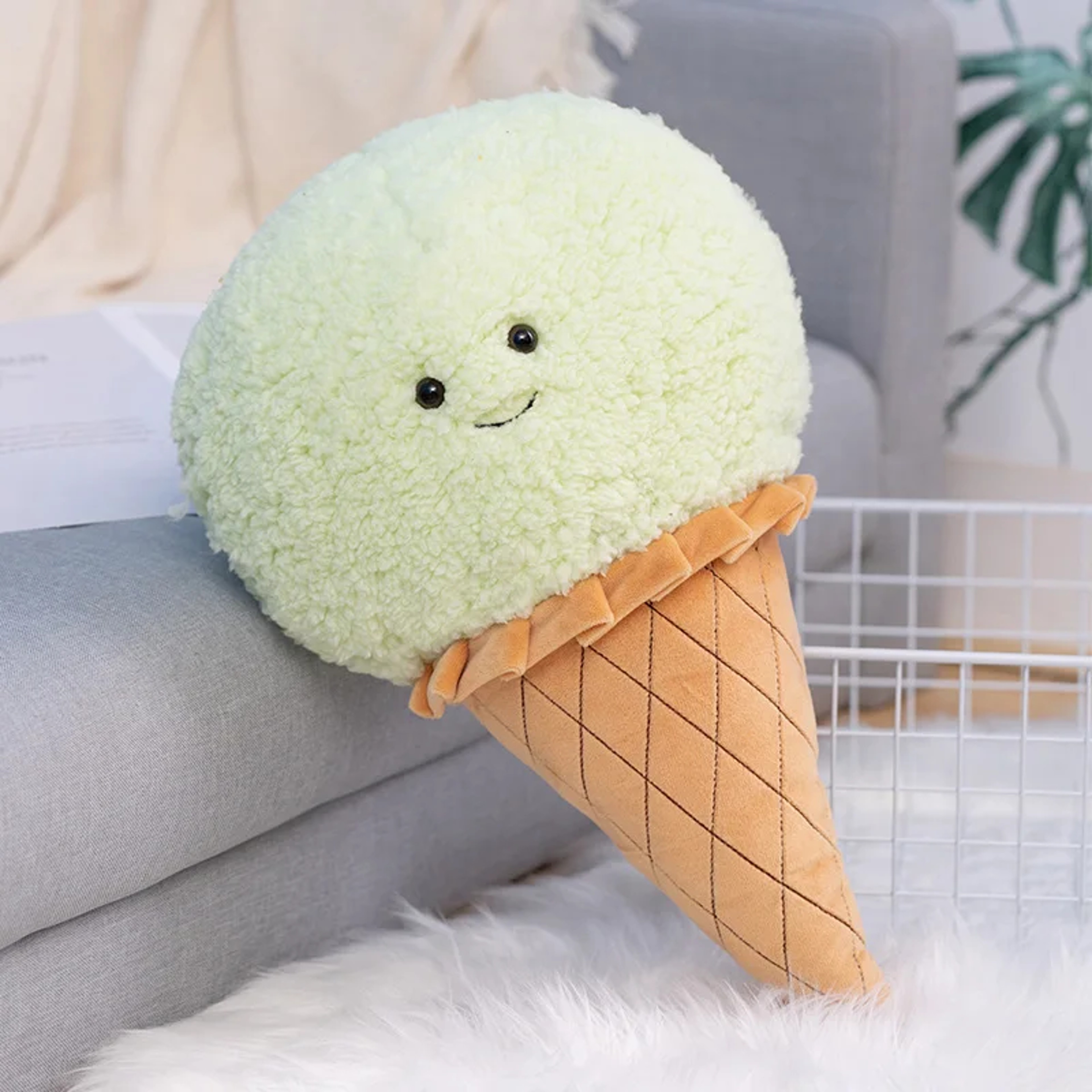Kawaii Ice Cream Plush Toy Cute Stuffed Food Pillow Cushion Kids Birthday Room Decor Gift 5