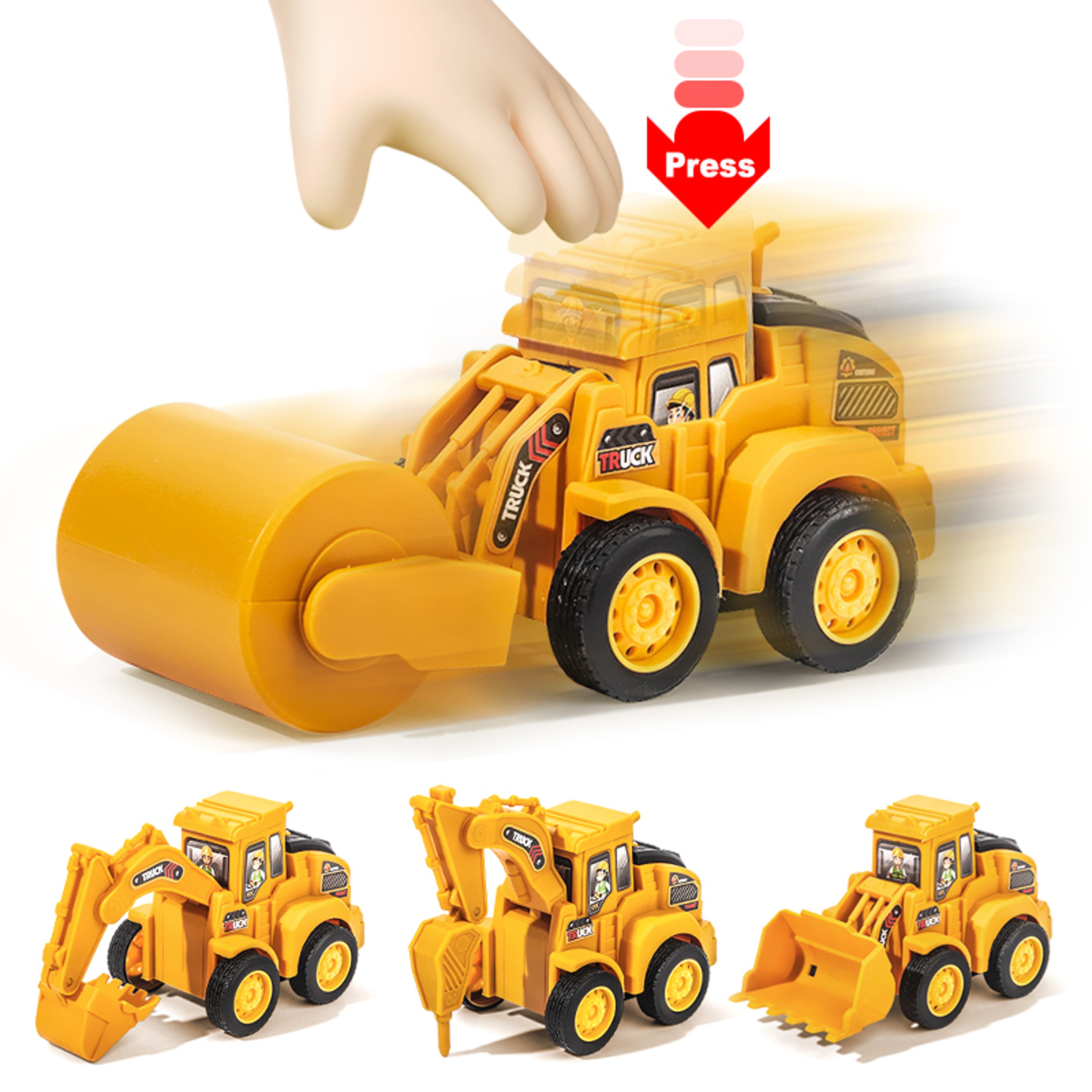 Construction Vehicle Toy Excavator Bulldozer Press Sliding Engineering Vehicle Model For Boys Educa 0