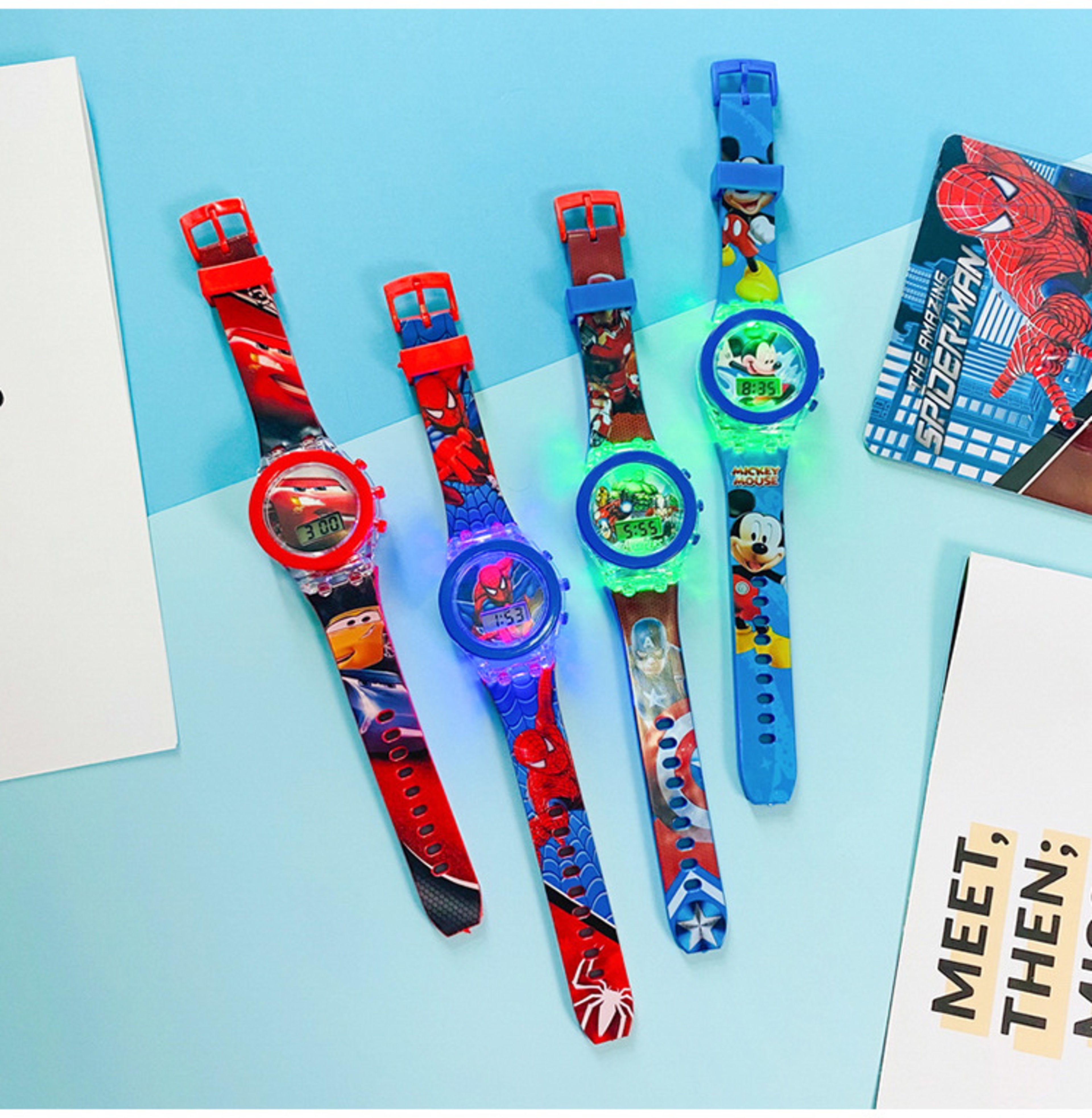Cartoon Hello Kitty Spiderman Kids Watches For Boys Mickey Children Watch Student Clock Gifts 1
