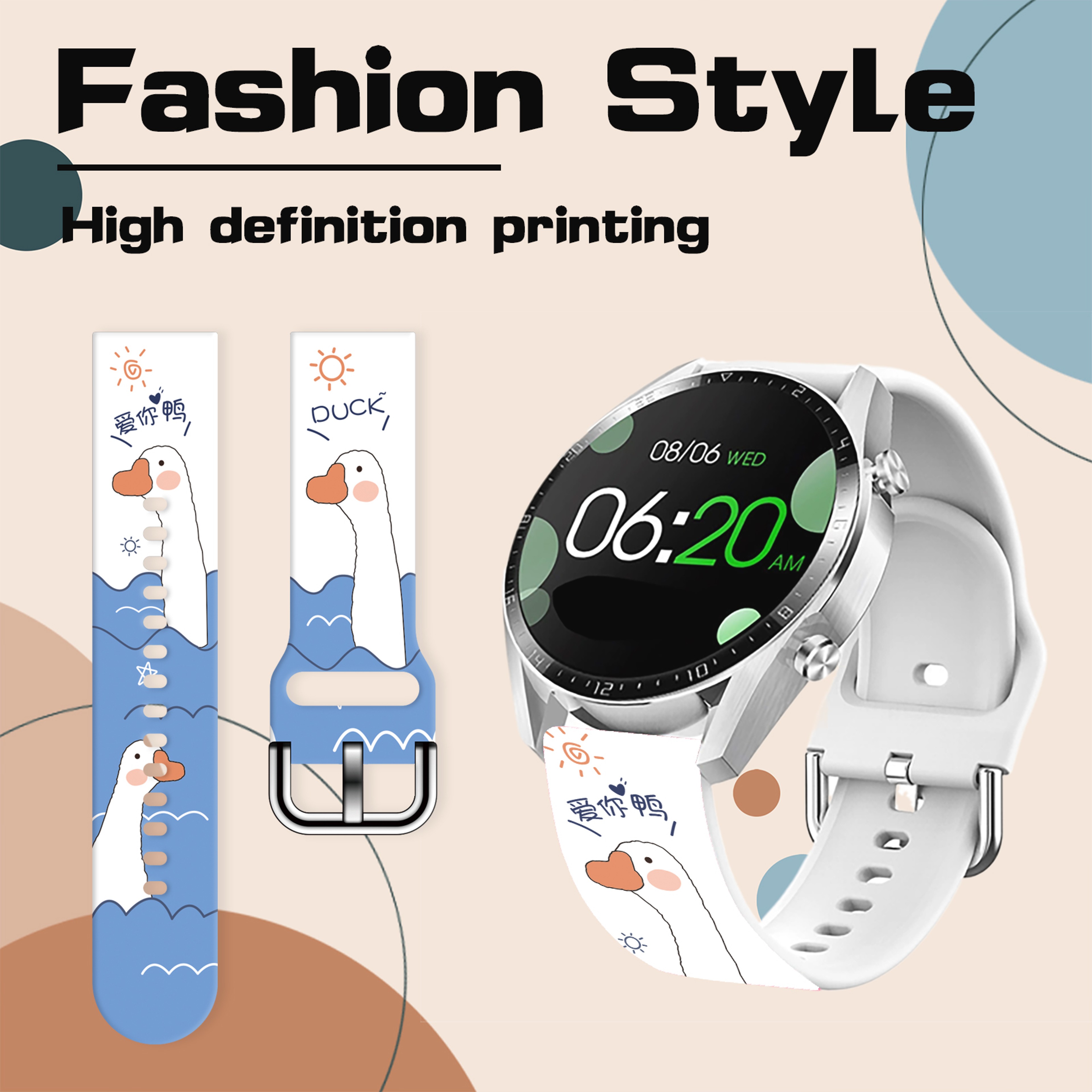 Printed Strap For Samsung Galaxy Watch Replaceable Band For Xiaomi Amazfit 1