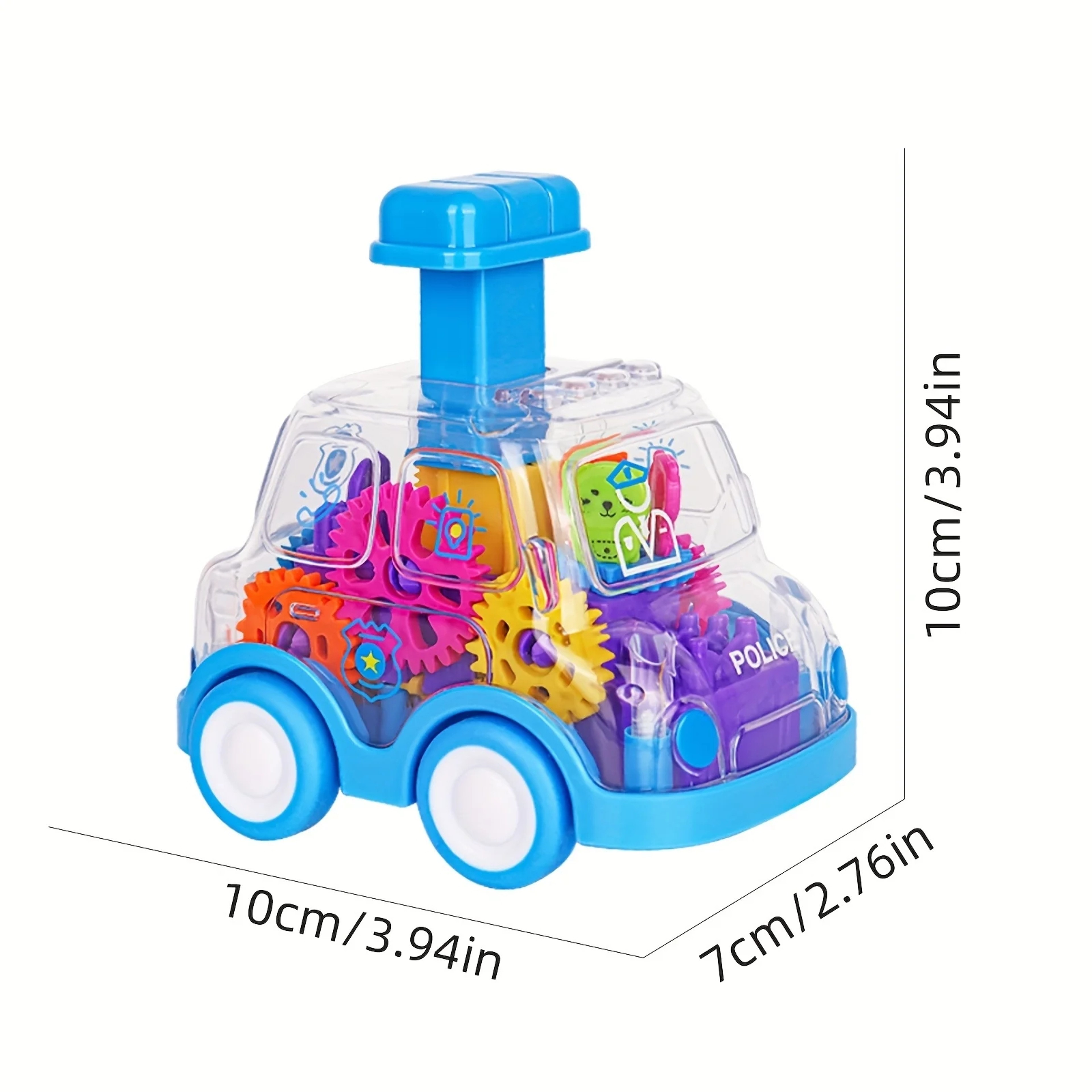 Pullback Transparent Baby Toy Cartoon Press Gear Car Inertia Rebound Car Birthday Gifts For Kids Bo 4