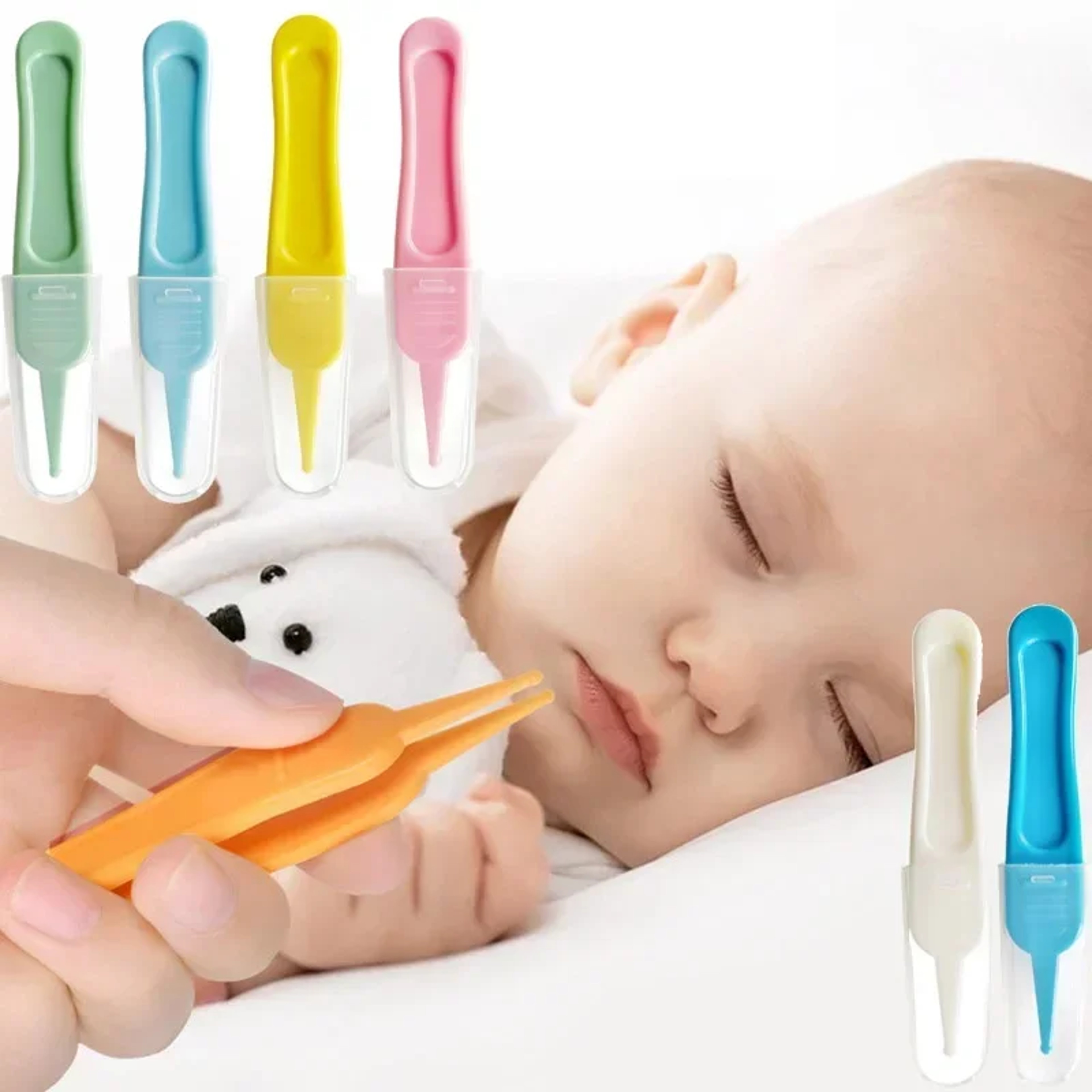 Toddler Nasal Cavity Care Supplies Baby Plastic Tweezers Nose Cleaner Tool For Kids Safety 1