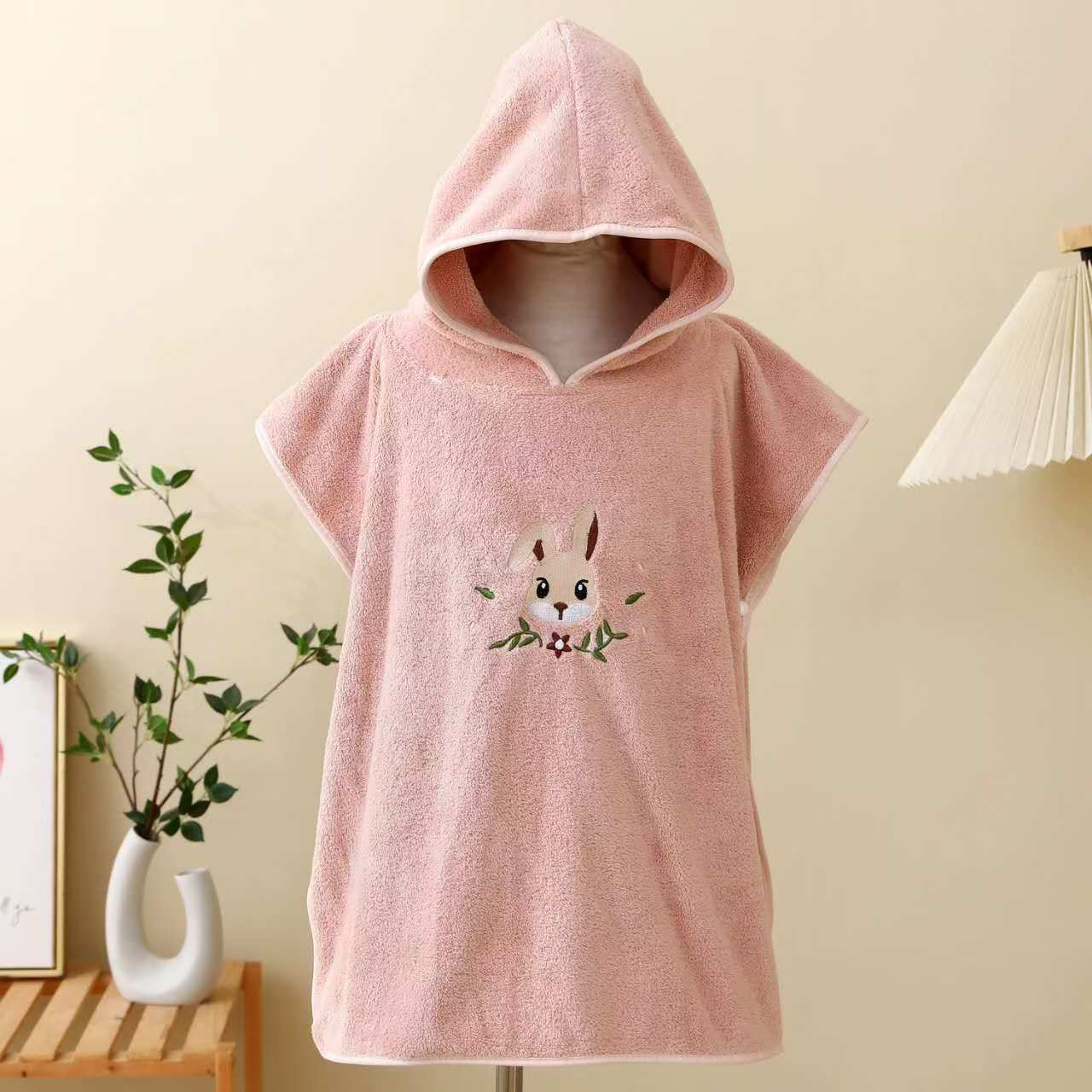 Cute Cartoon Animal Baby Bathrobe Hooded Soft Coral Velvet Towel For Toddlers 8