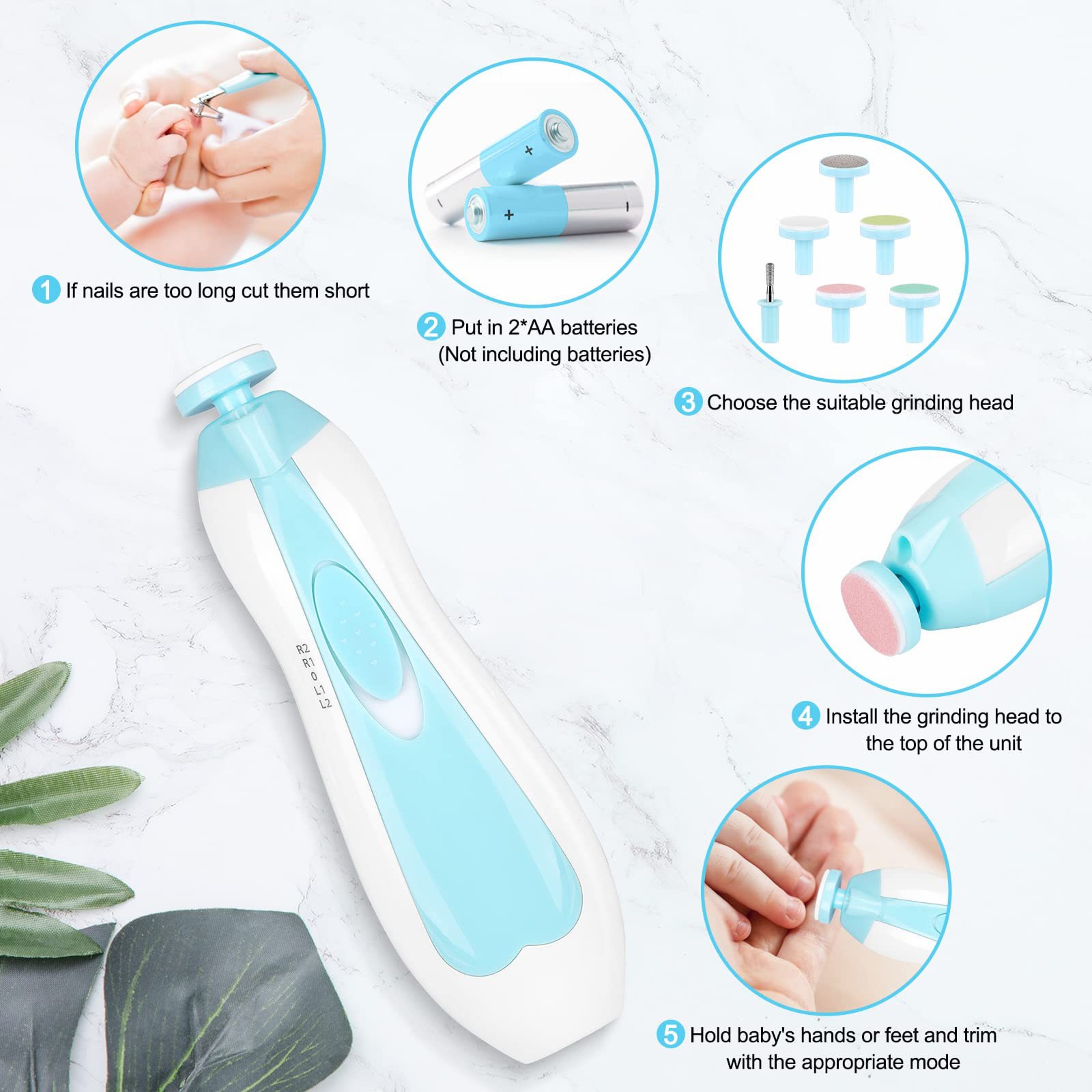 Electric Baby Nail Trimmer Baby Nail File Clippers Multifunctional Toes Fingernail Cutter Manicure  3