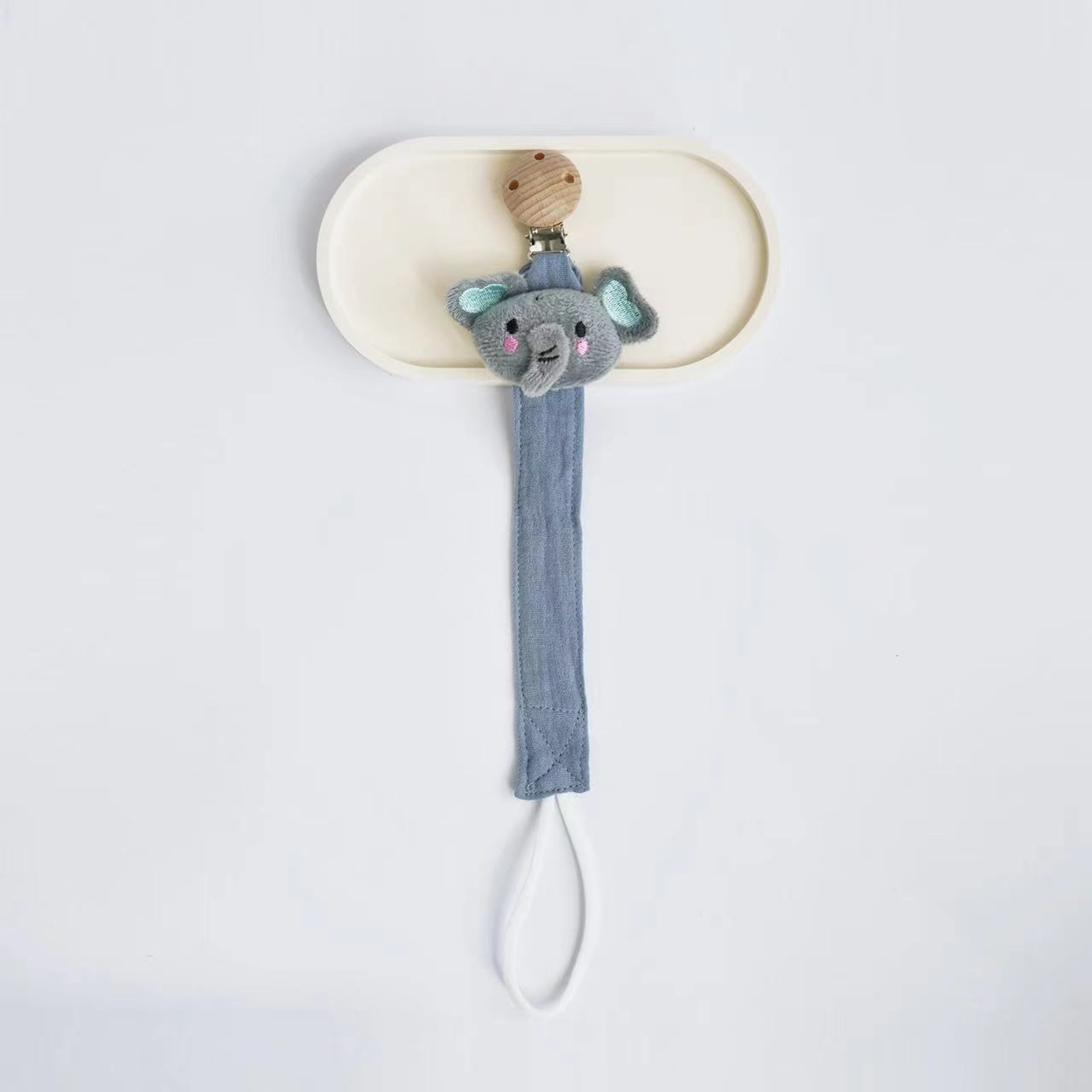 Baby Accessories, New Wooden Pacifier Clip Chain for Newborn, Cute Cartoon Animal Nipple Holder – view 7