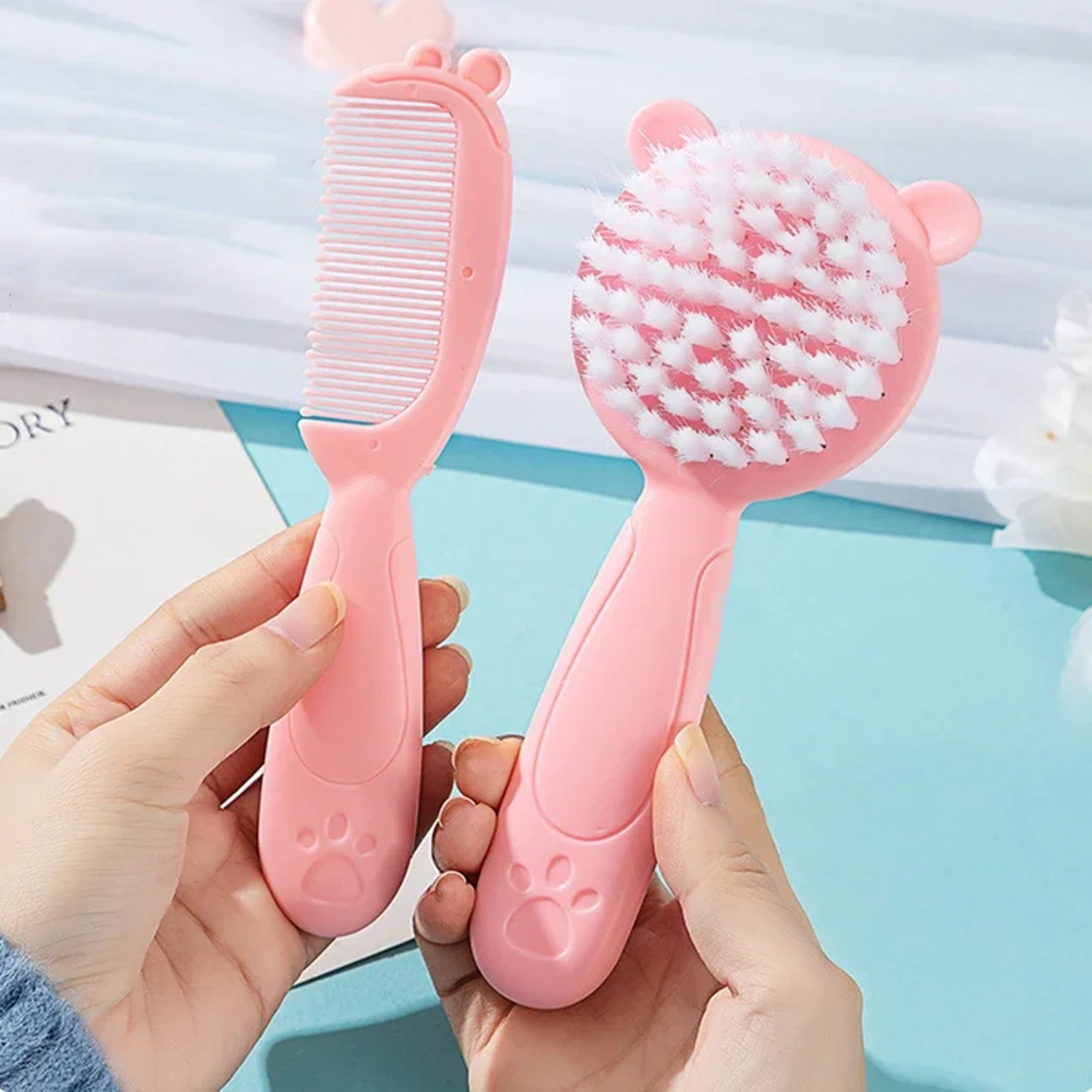 Baby Care Comb Set, Anti-scratch Infant Comb, Hairbrush for Kids, Head Massager for Newborn Boy and Girl – view 6